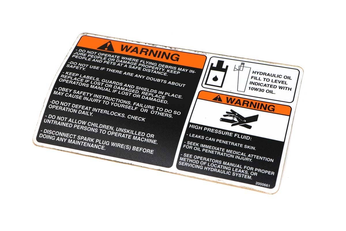 Label-Hydraulic Tank Warn
