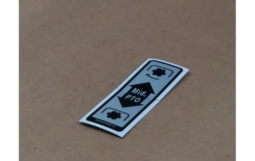 Decal Mid PTO Lever