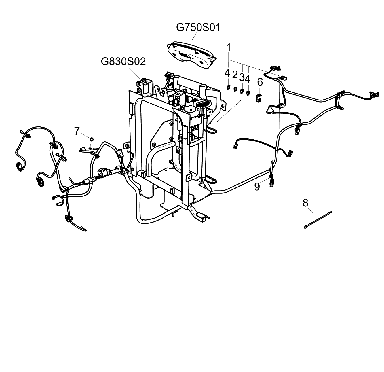 LS Tractor Fuse 10a A0751005 diagram, part 40012886