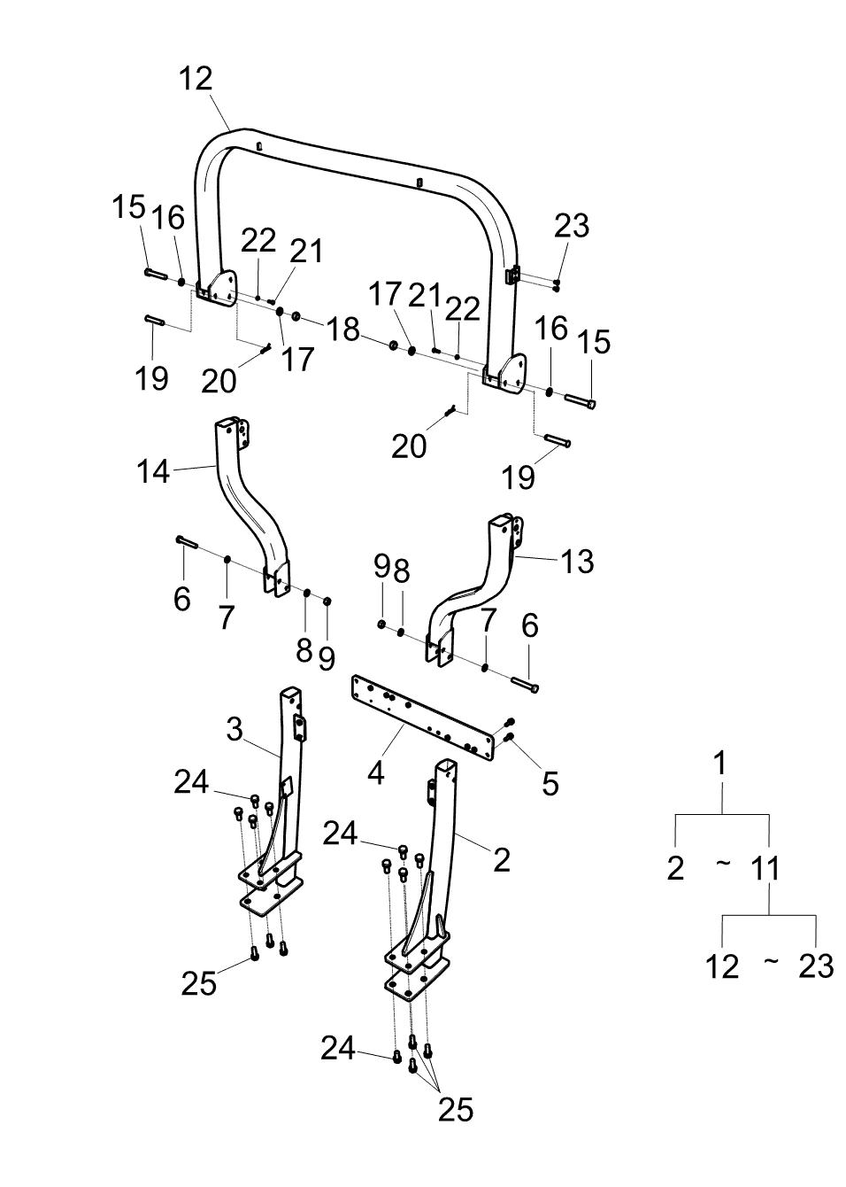 ROPS Assy Rear G880
