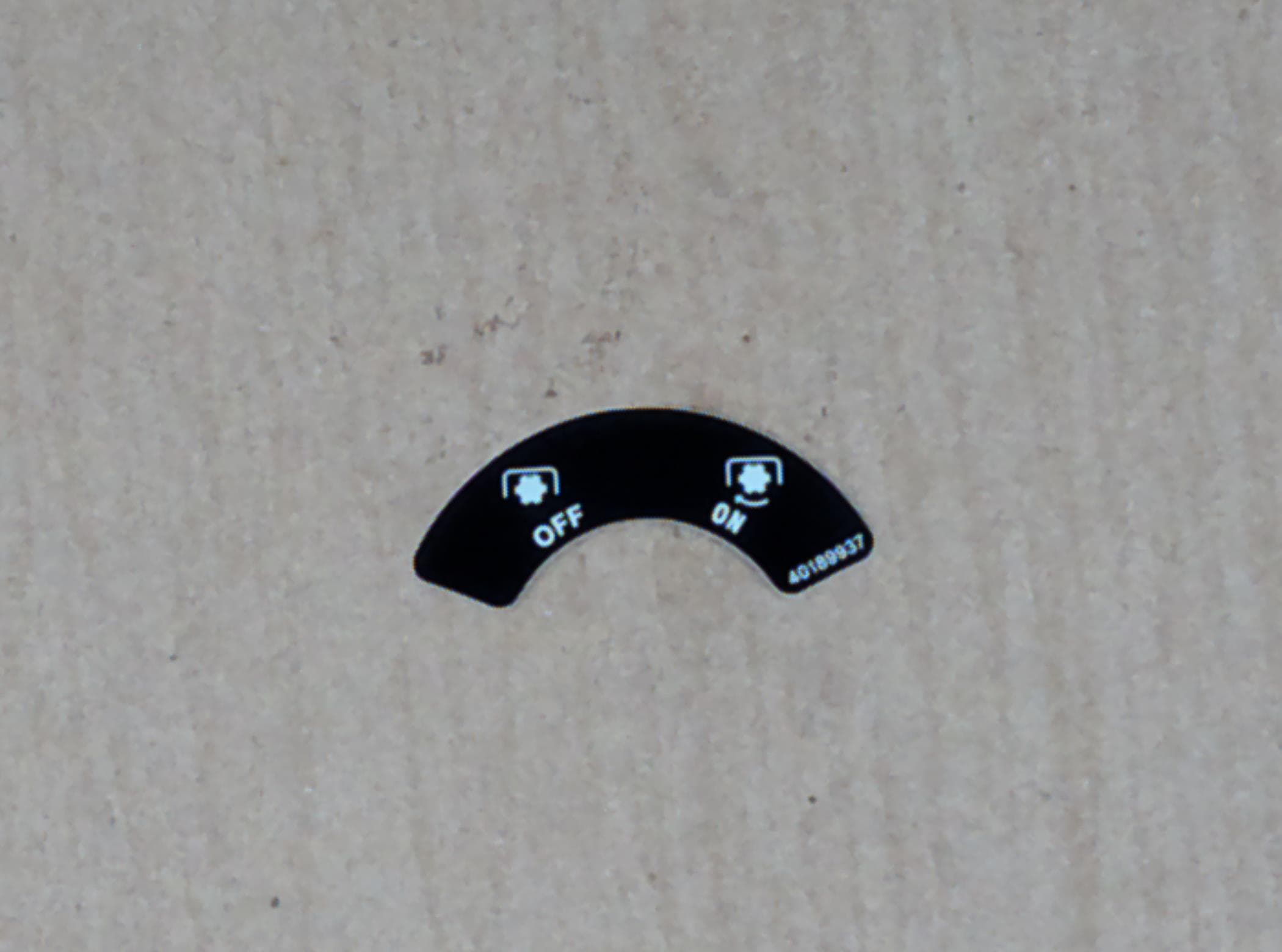 Decal PTO On/Off Switch TRG980
