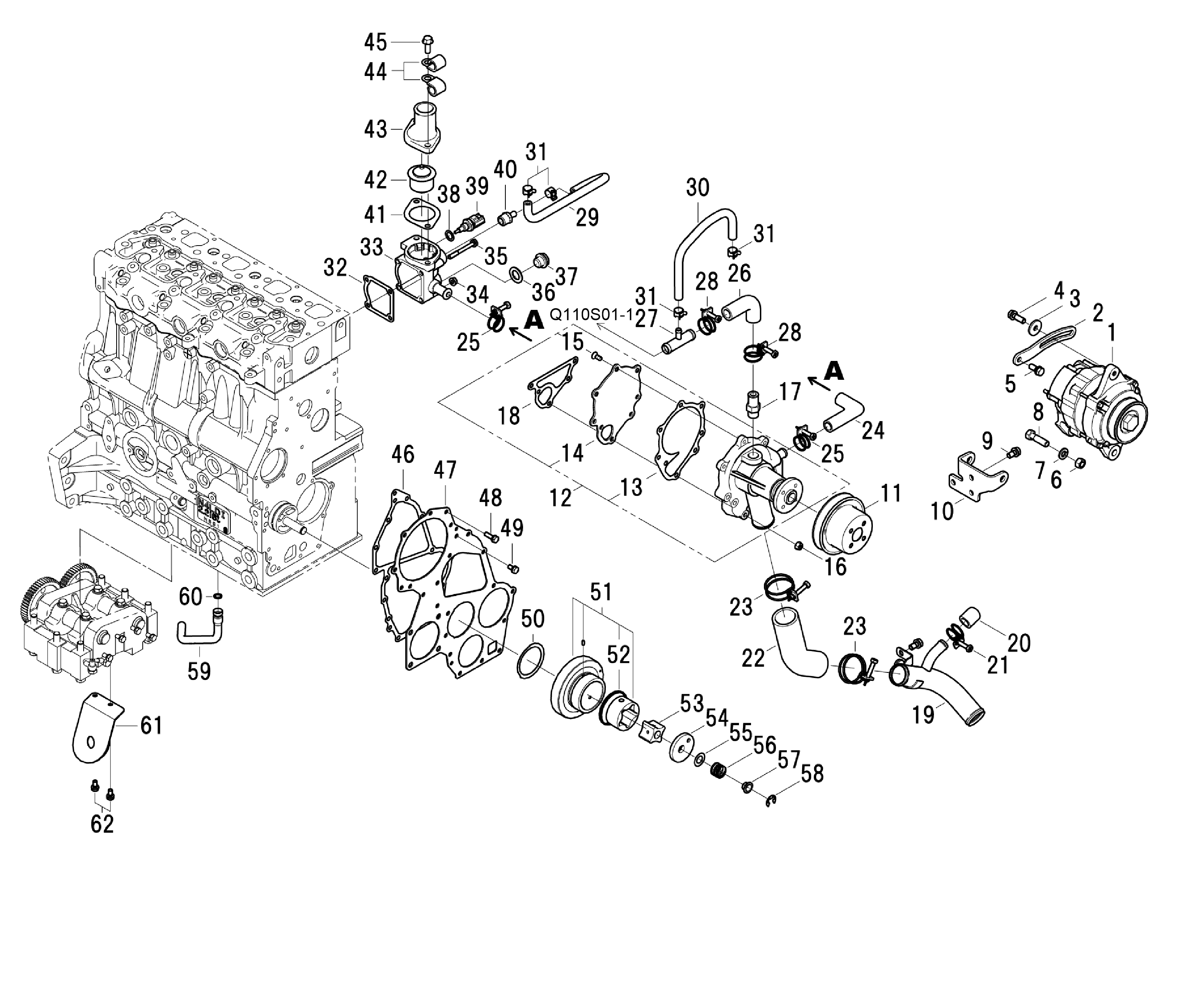 LS Tractor Thermostat Comp 145206220 Perkins diagram, part 40283397