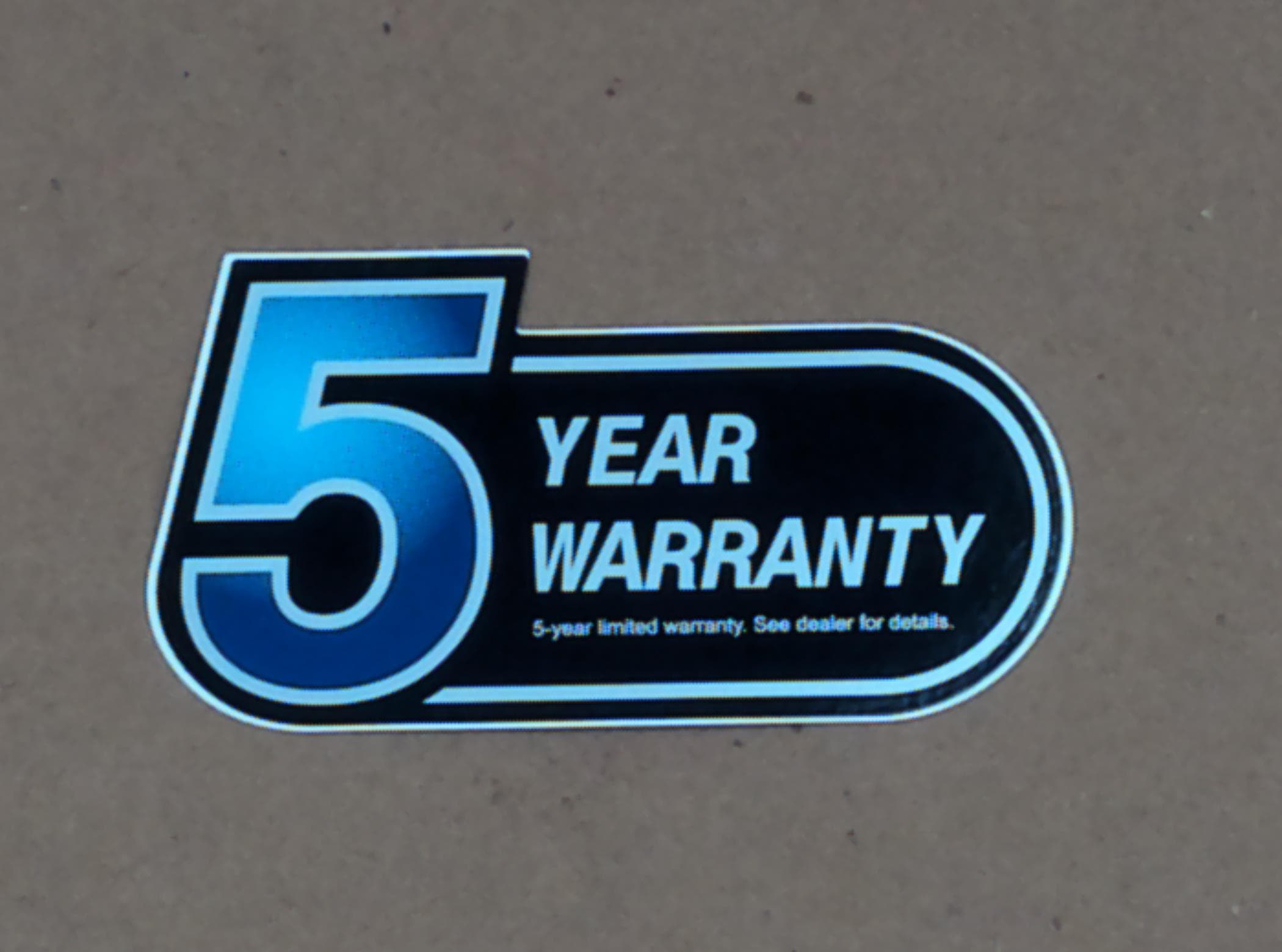 Decal 5year Warranty Trg980
