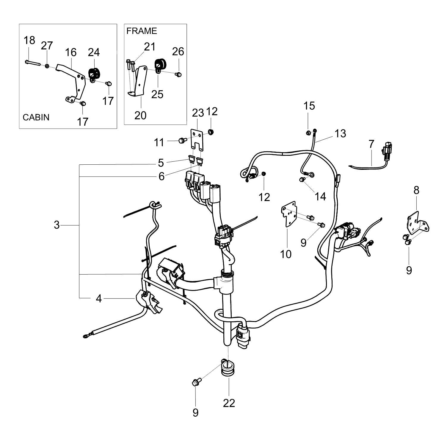LS Tractor Fuse 40a Trg730 diagram, part 40328144