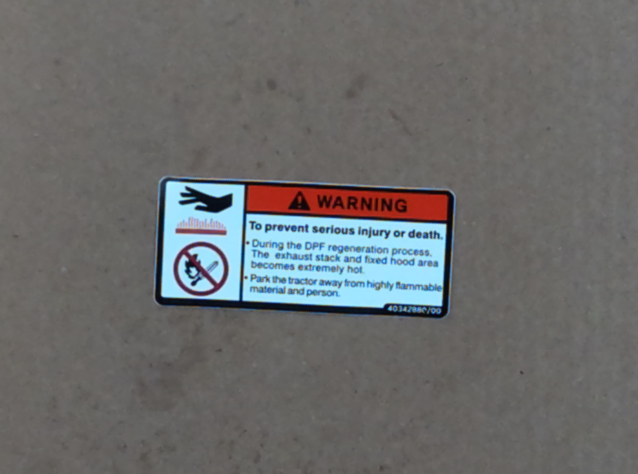 Decal Dpf Regen Warn