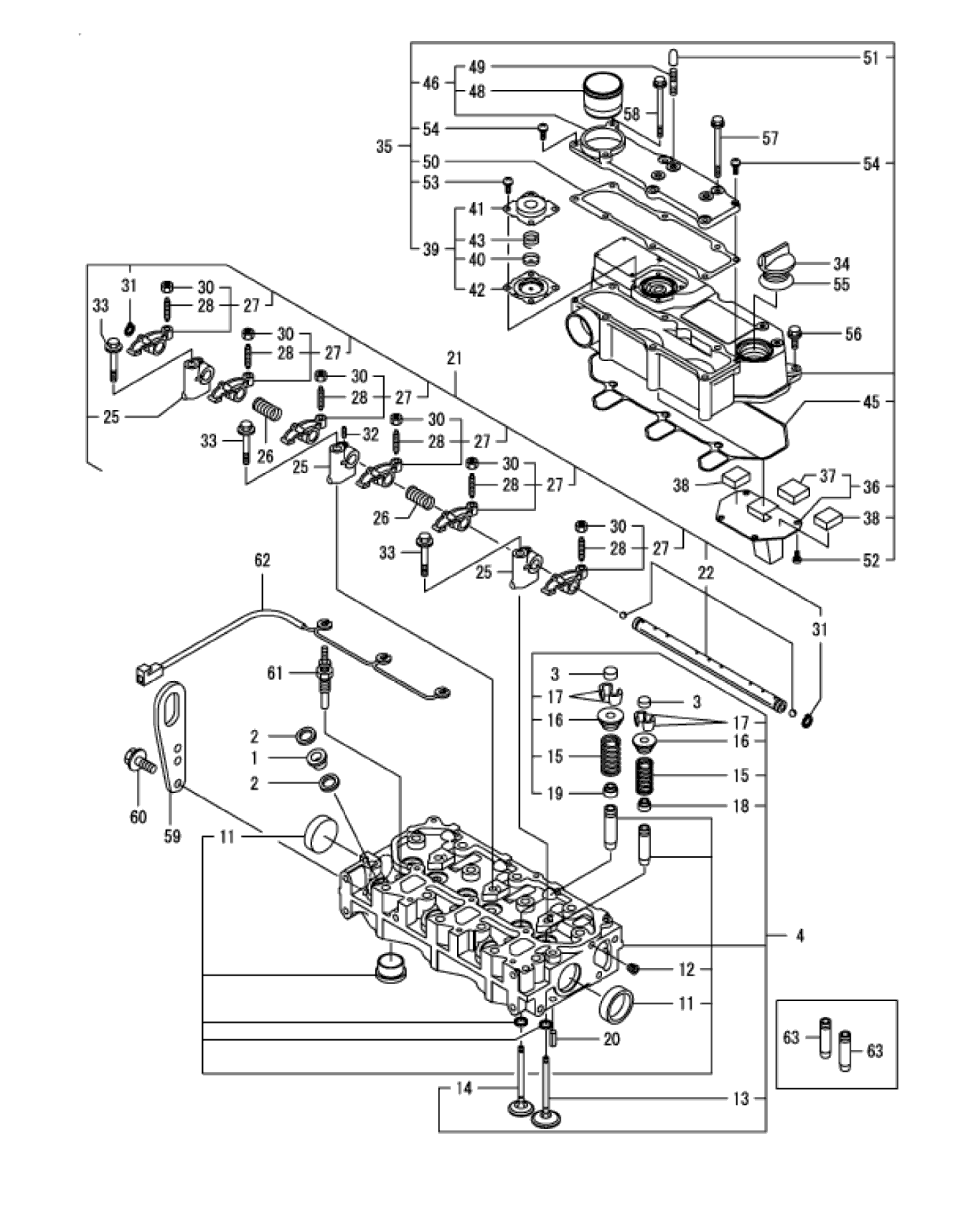 Spring, Rocker 119620 11280 Yanmar