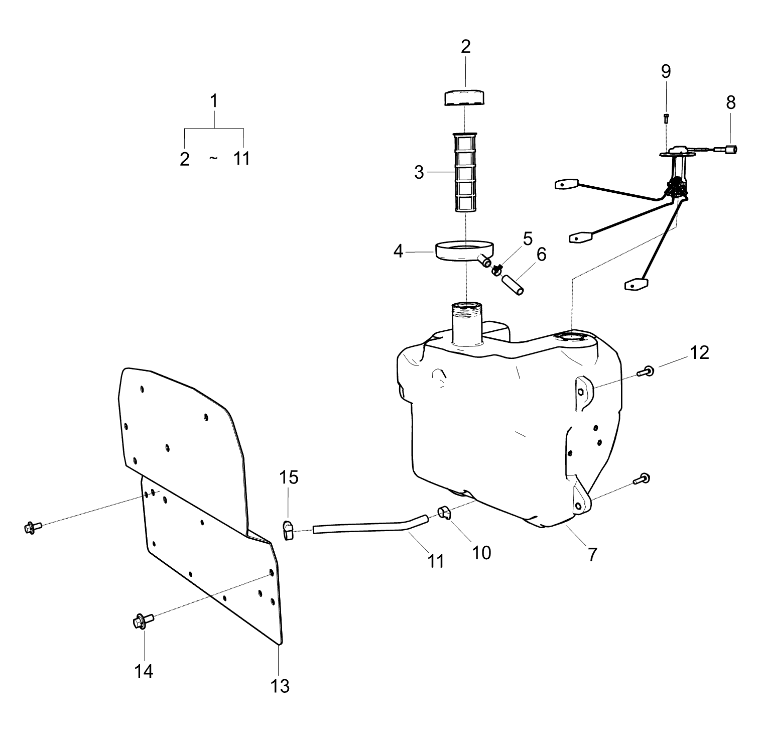 Strainer Fuel Tank D36 Trg040