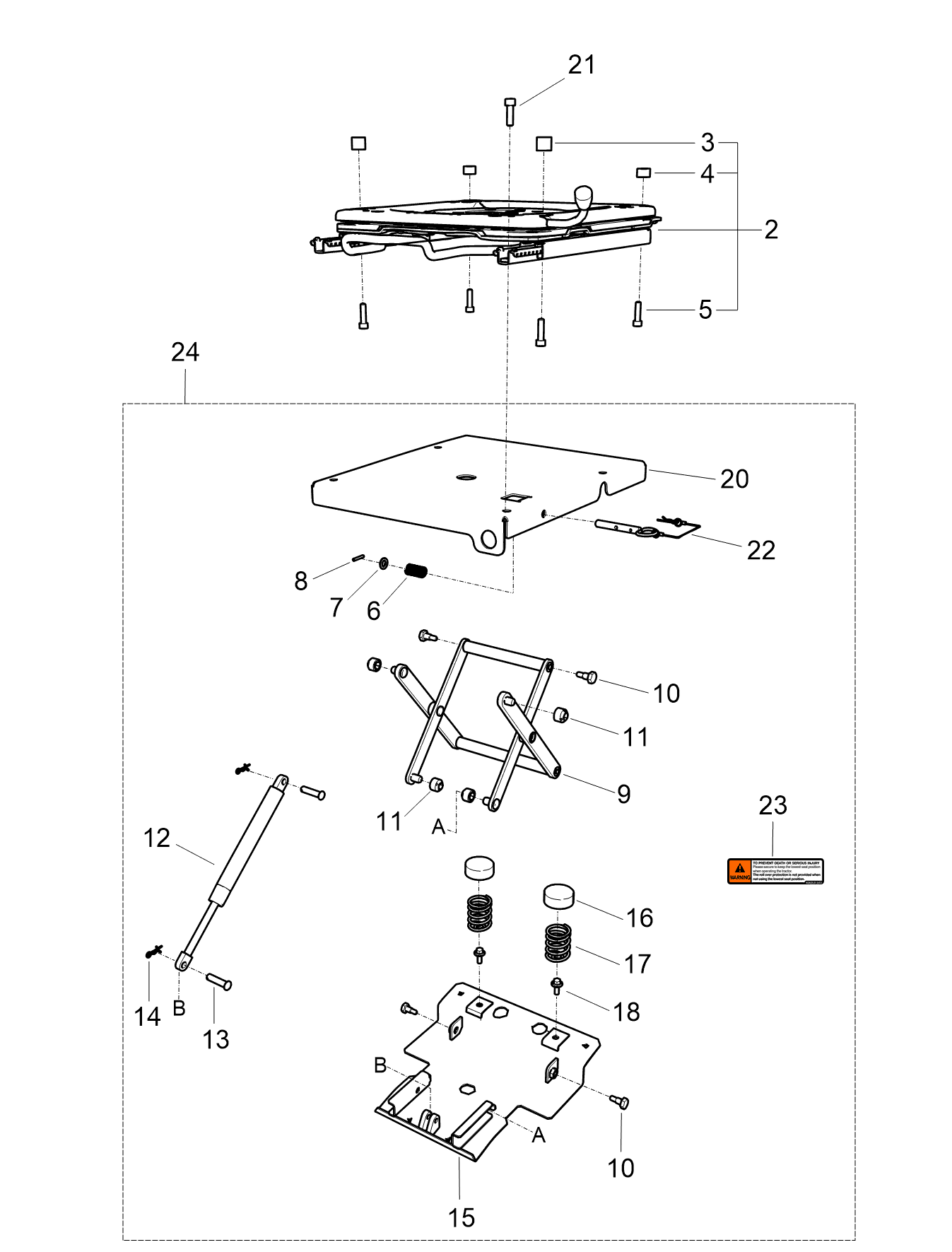 Sub Assy Reversible Seat Trg850