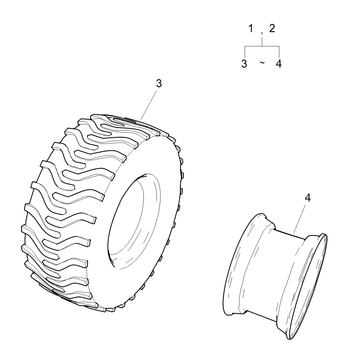 Whl Tire Assy 12x16.5/lh G490