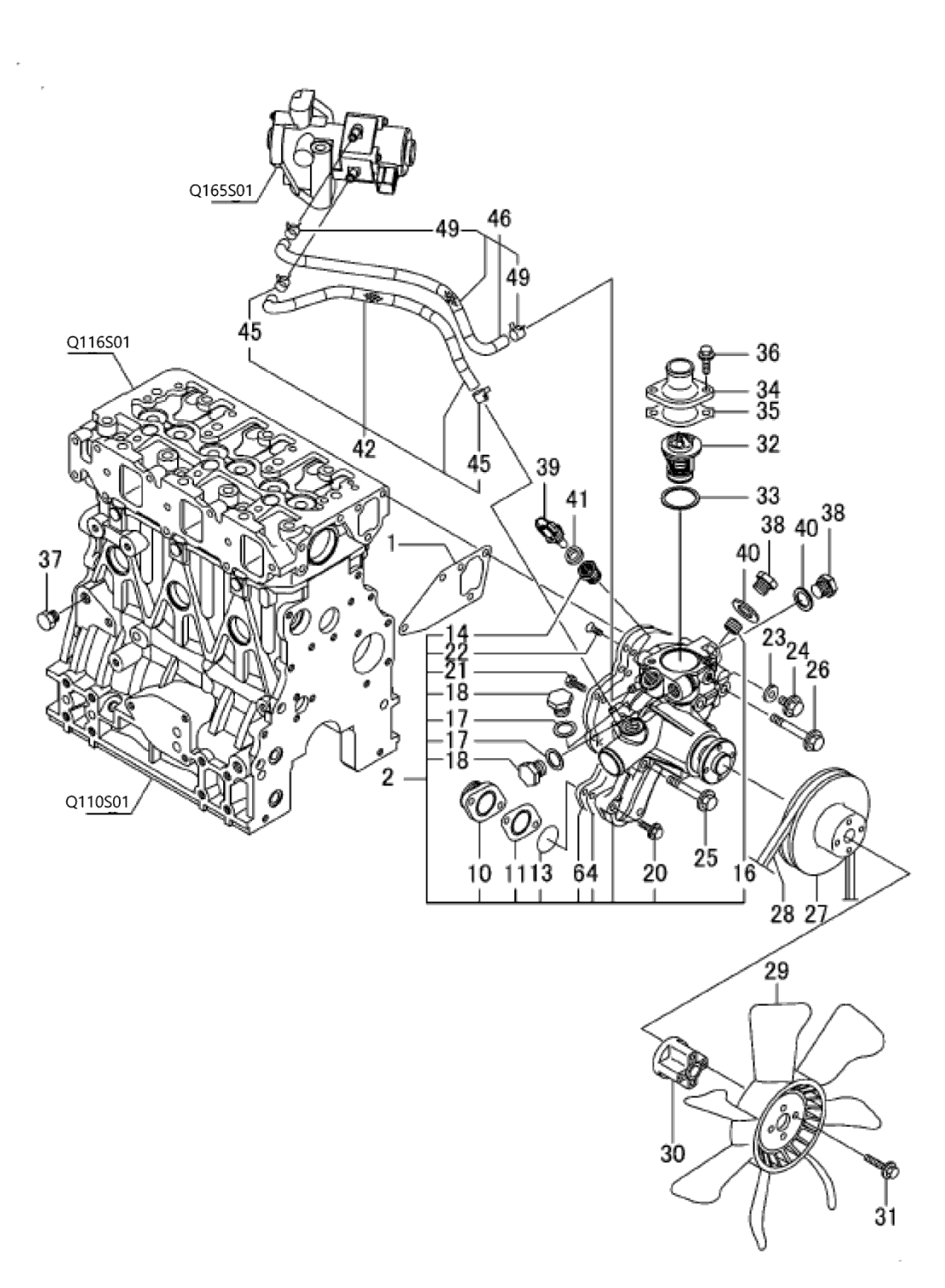 LS Tractor Thermostat,71c 129155 49801 Yanmar diagram, part 40538957