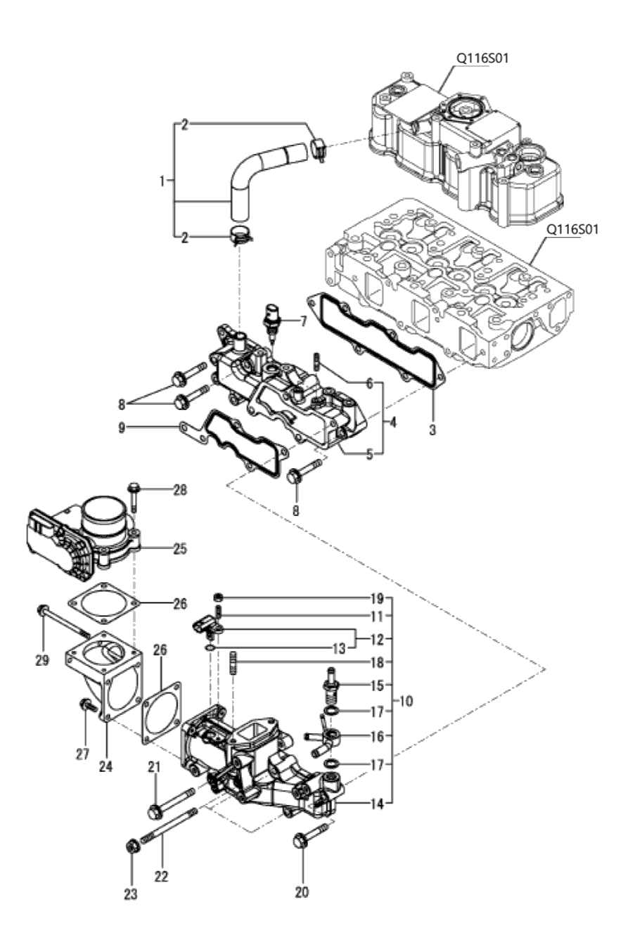 Throttle,intake 129a00 12900 Yanmar