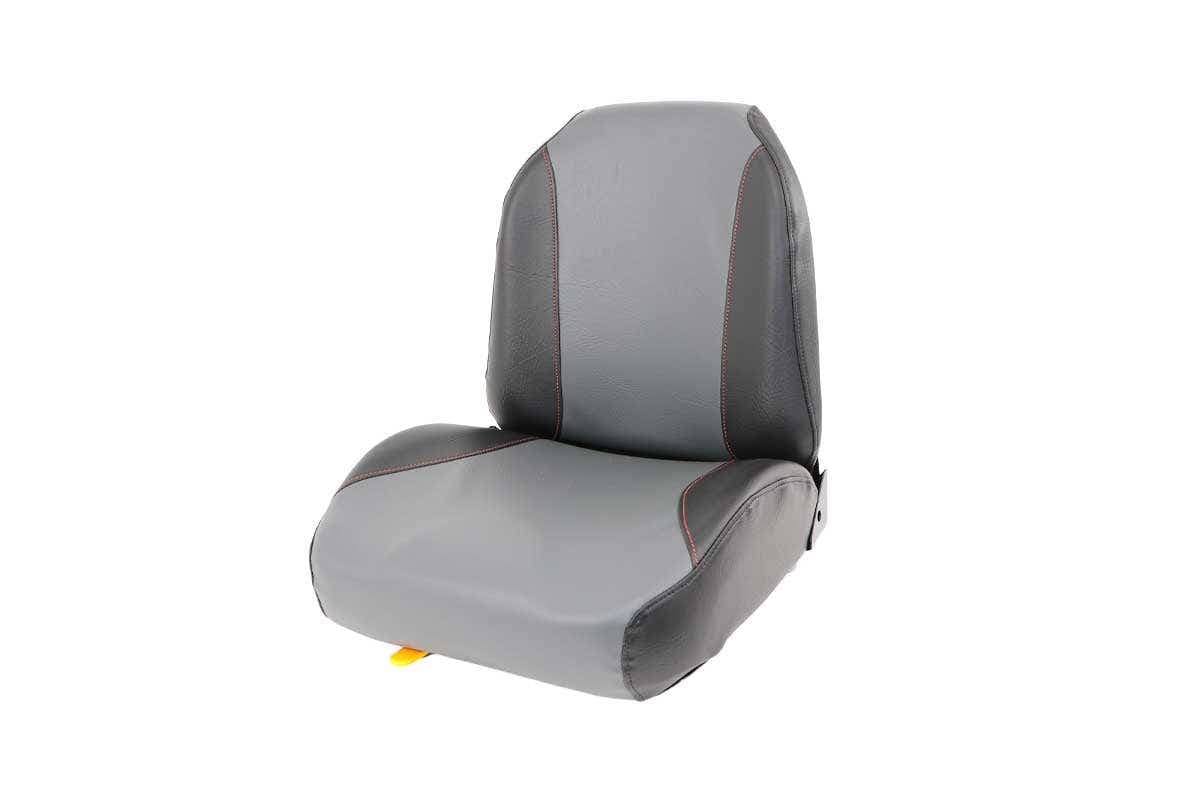 Seat-Black,Grey W/Red Stitch