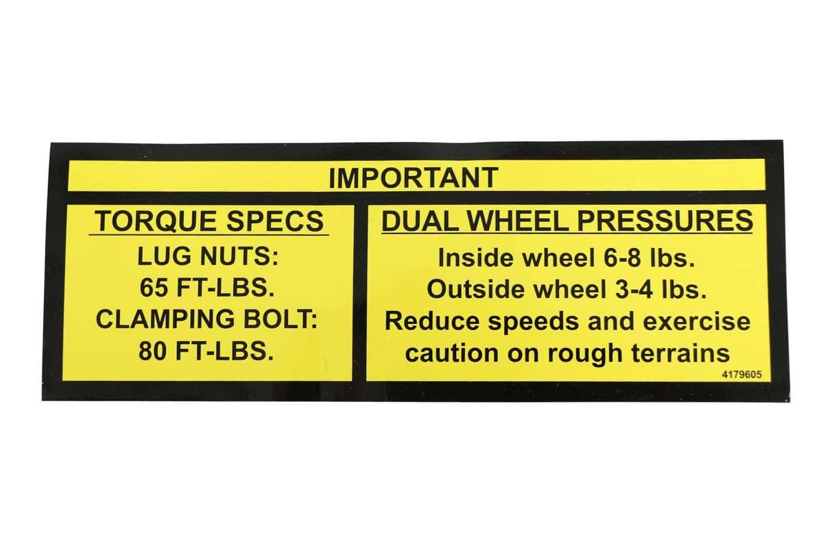 Decal Dual Wheel Specs