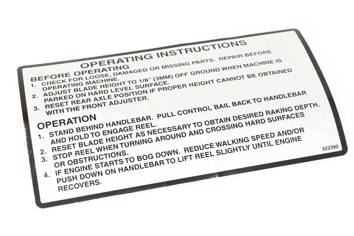 Decal Operating Instruction