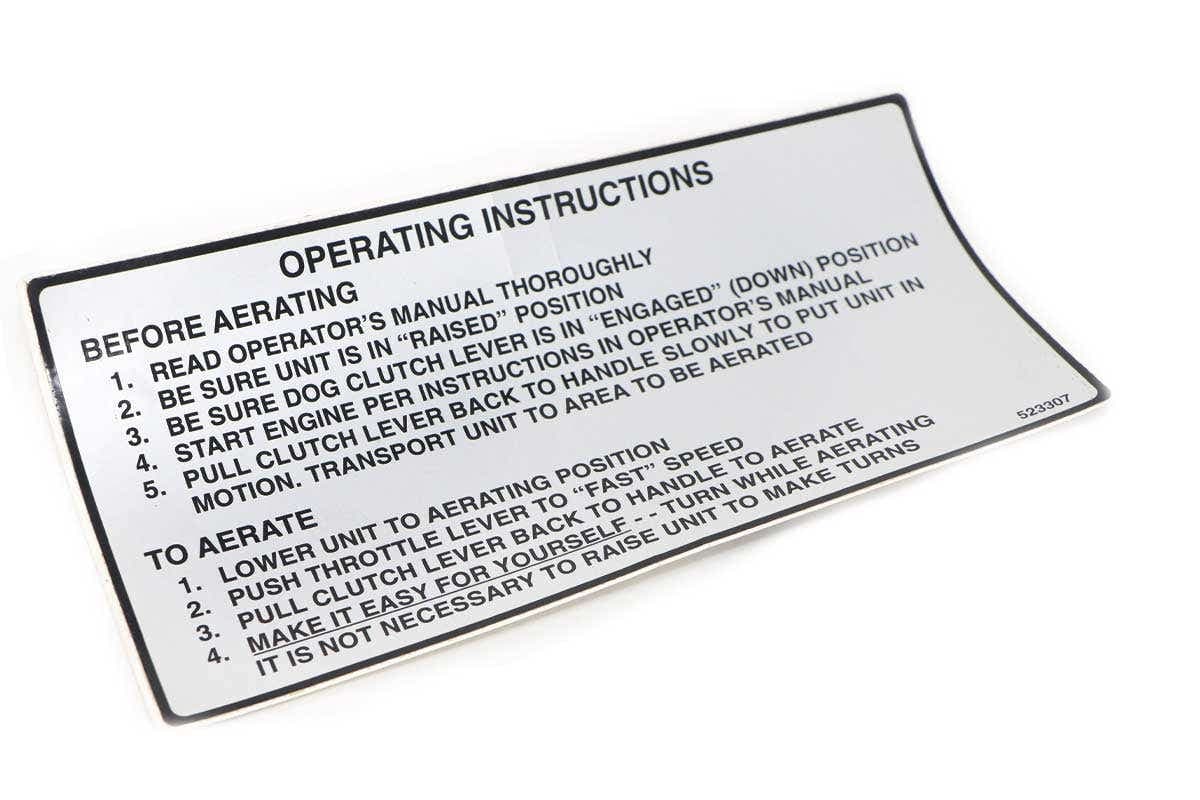 Decal Operating Instructions