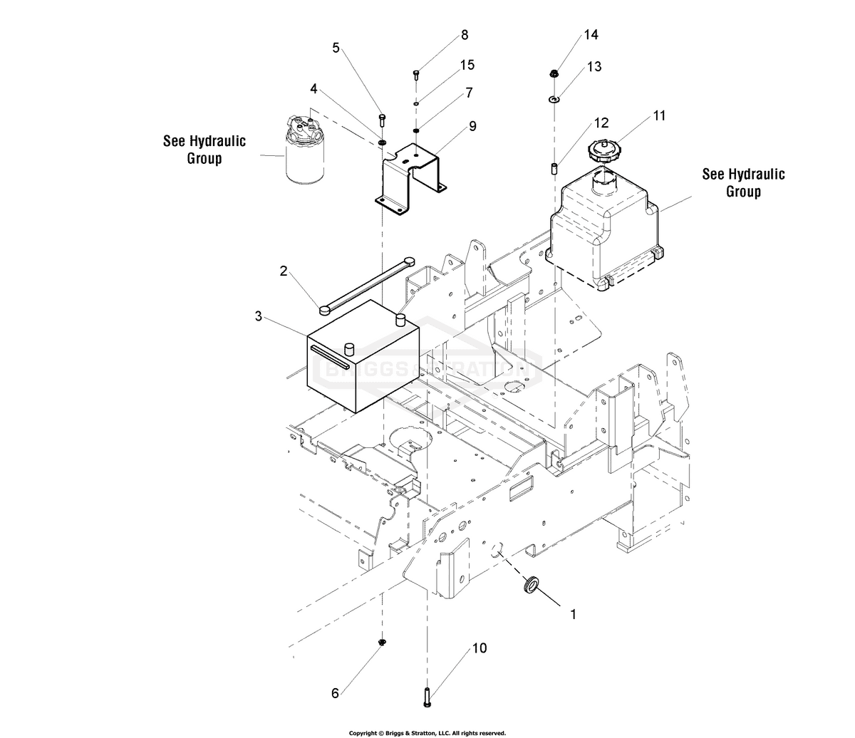Ferris Mount, Oil Filter - Red diagram, part 5401130B