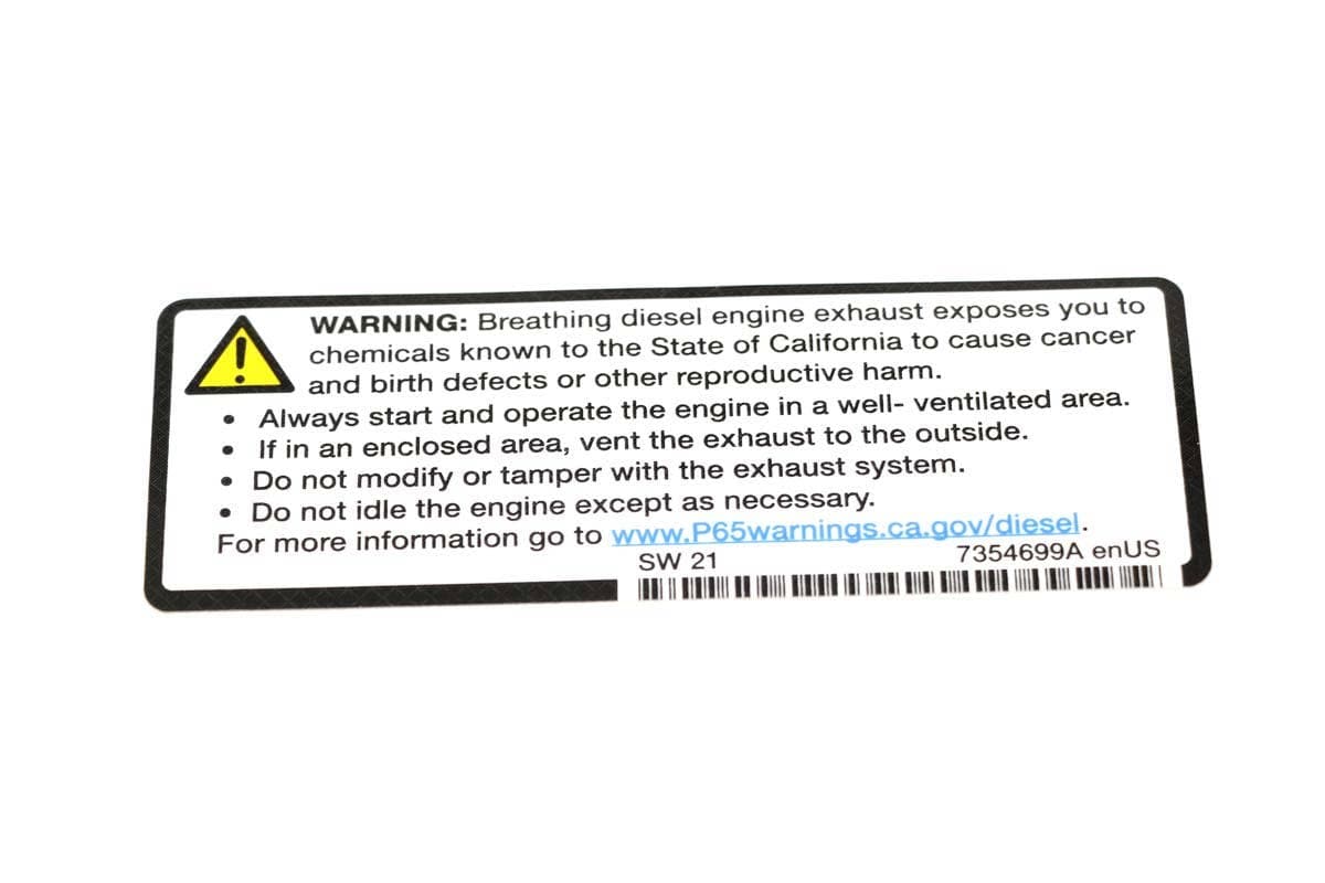 Decal Warning Exhaust