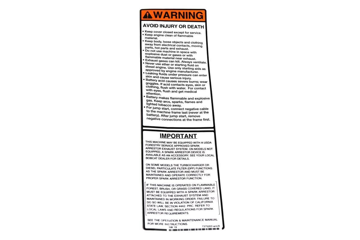 Decal Warning General Machine