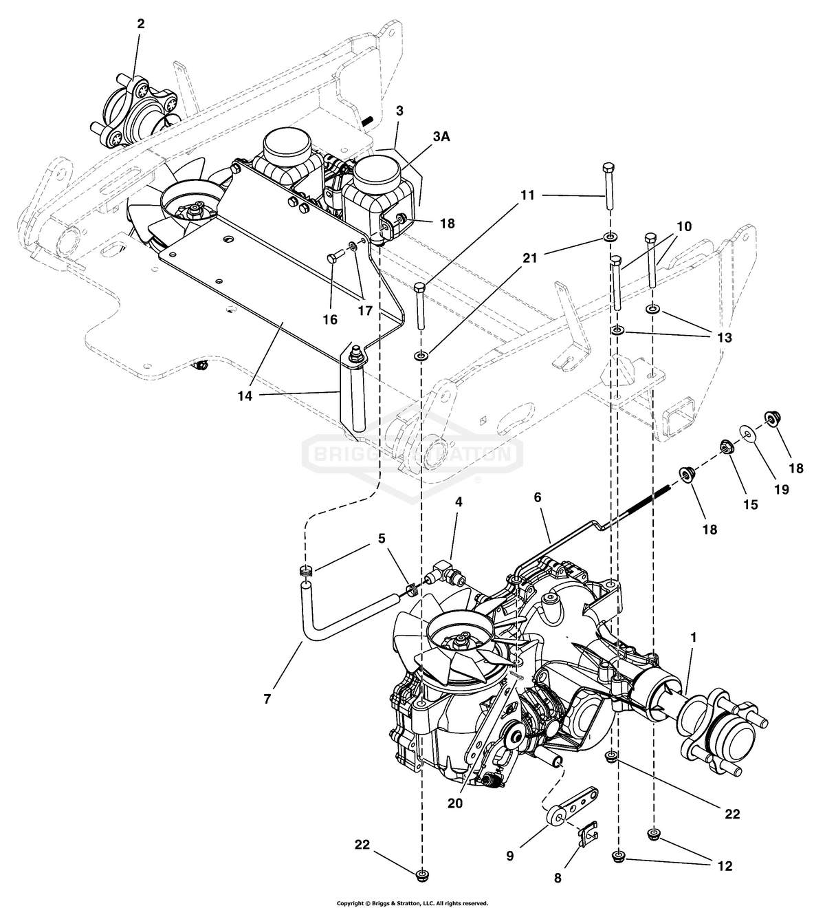 Ferris Transaxle diagram, part 84006571