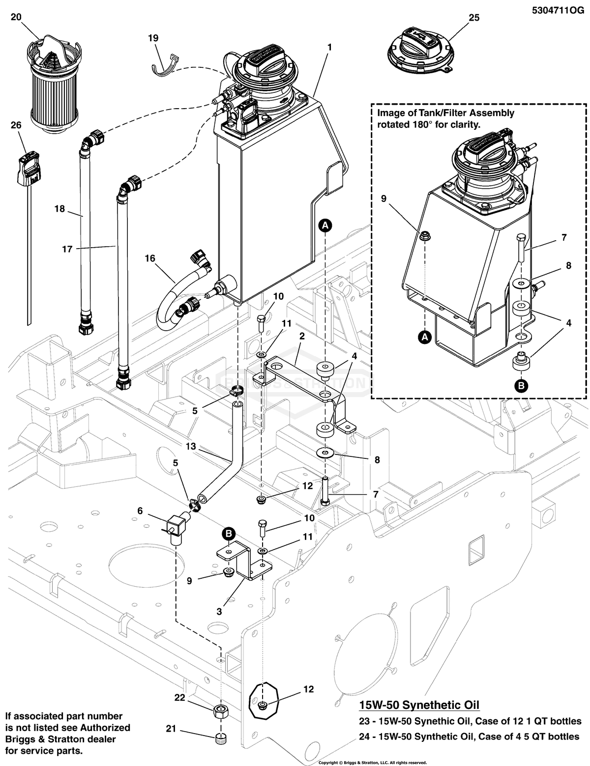 Ferris Hose Oil Scavenge diagram, part 84006658