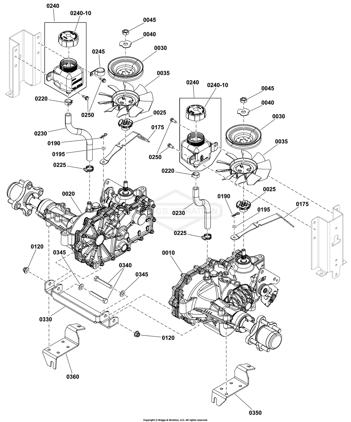 Ferris Transaxle, Right diagram, part 84007620