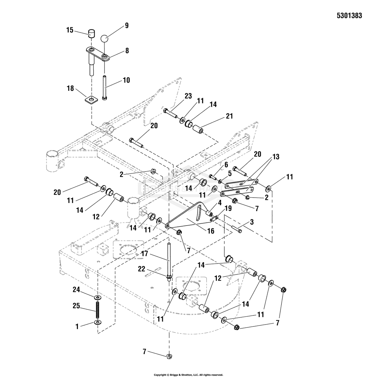 Ferris Crank Deck diagram, part 84008454