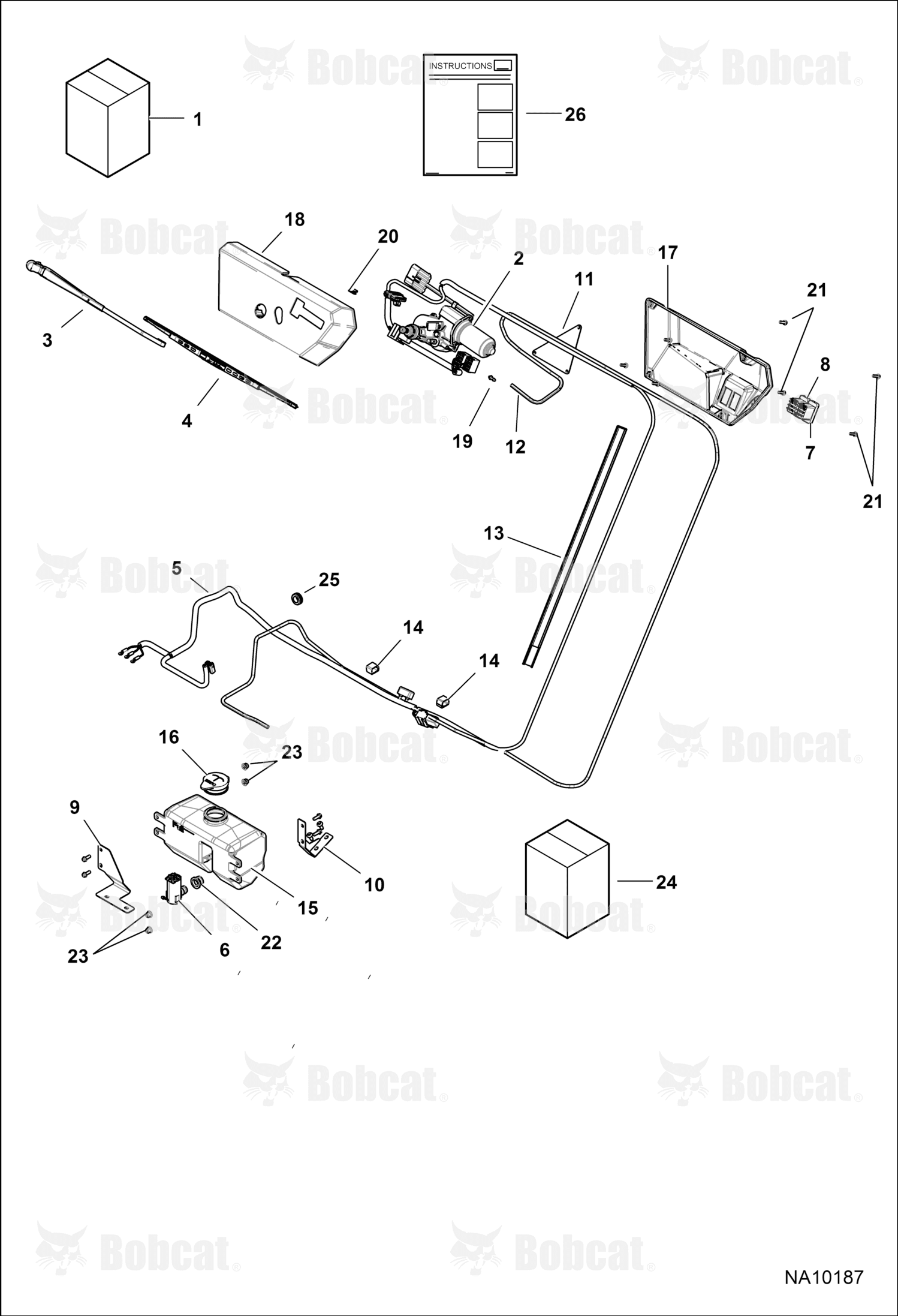 Bottle Winshield Washer Assembly
