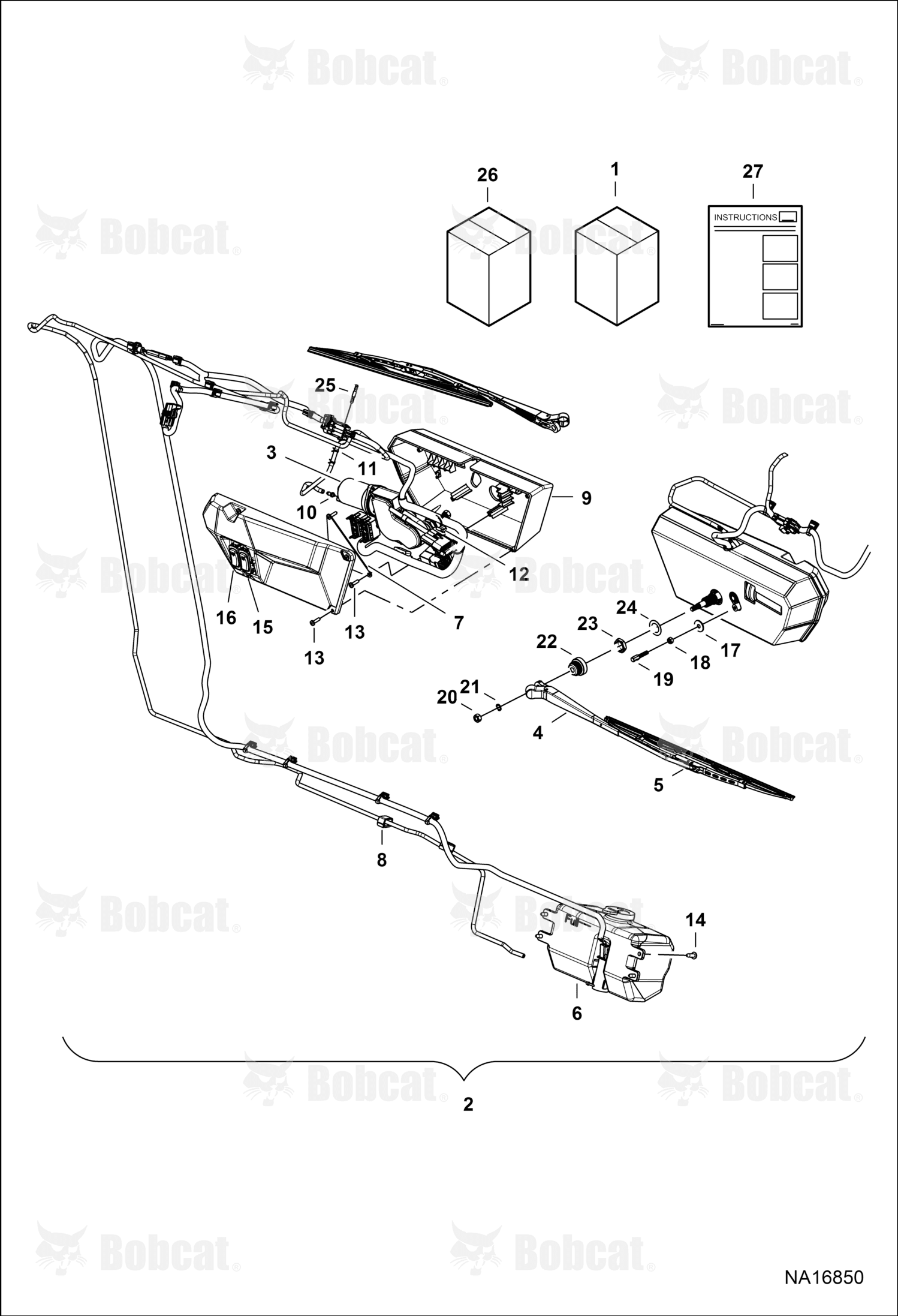 Bottle Winshield Washer Assembly