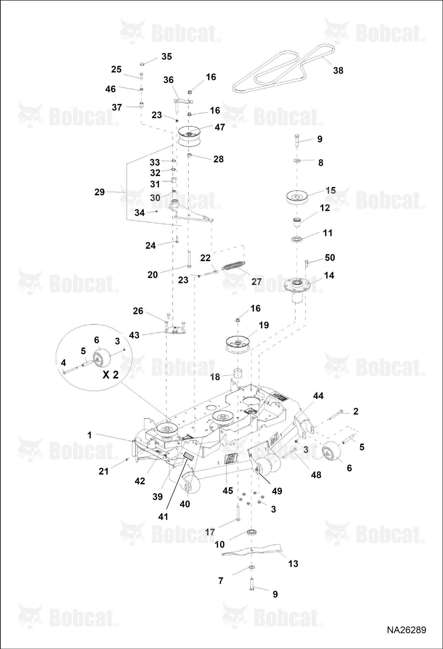 Weldment-Cutterdeck, 61" Dp