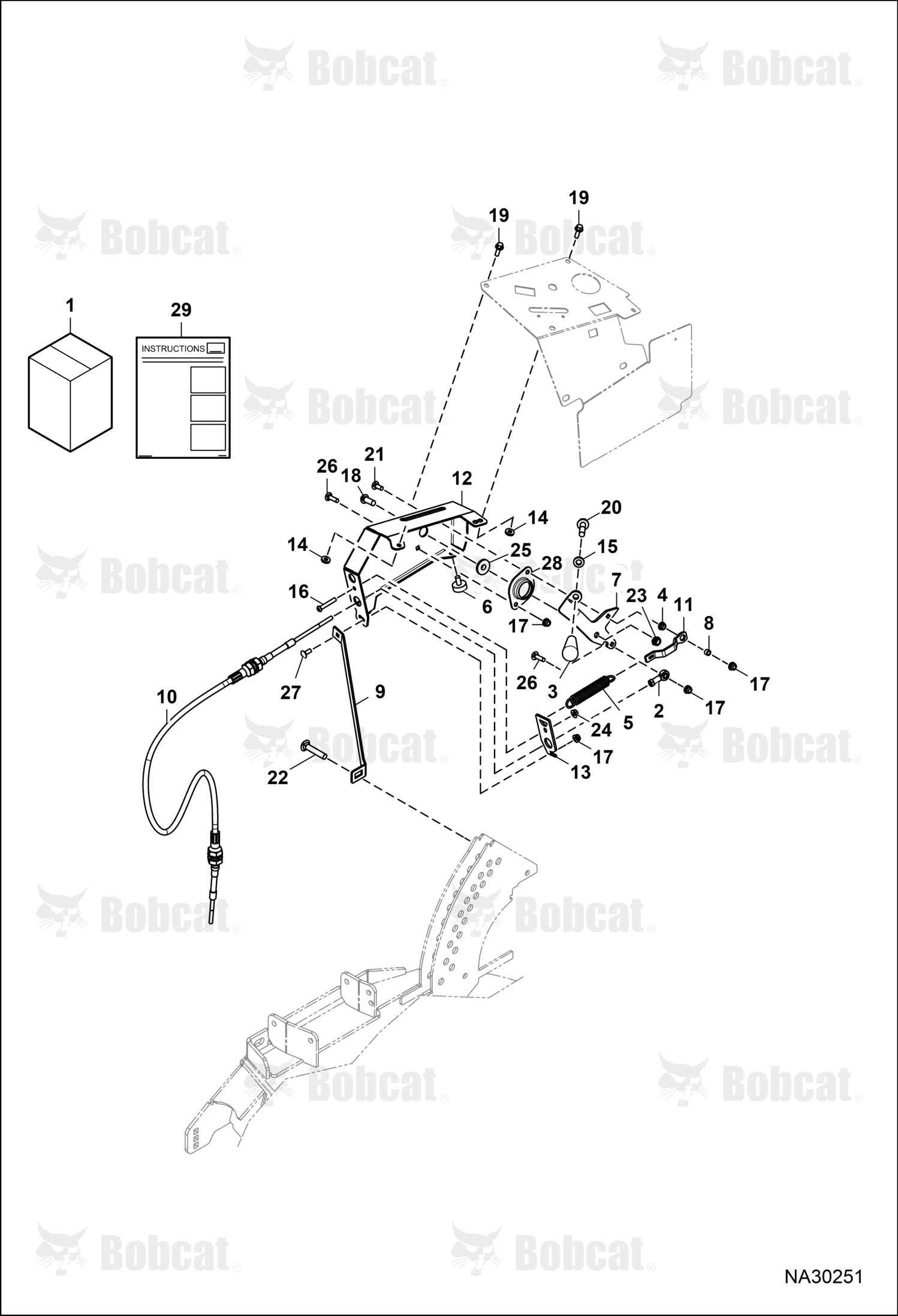 Kit Operator Control Discharge Chute 52