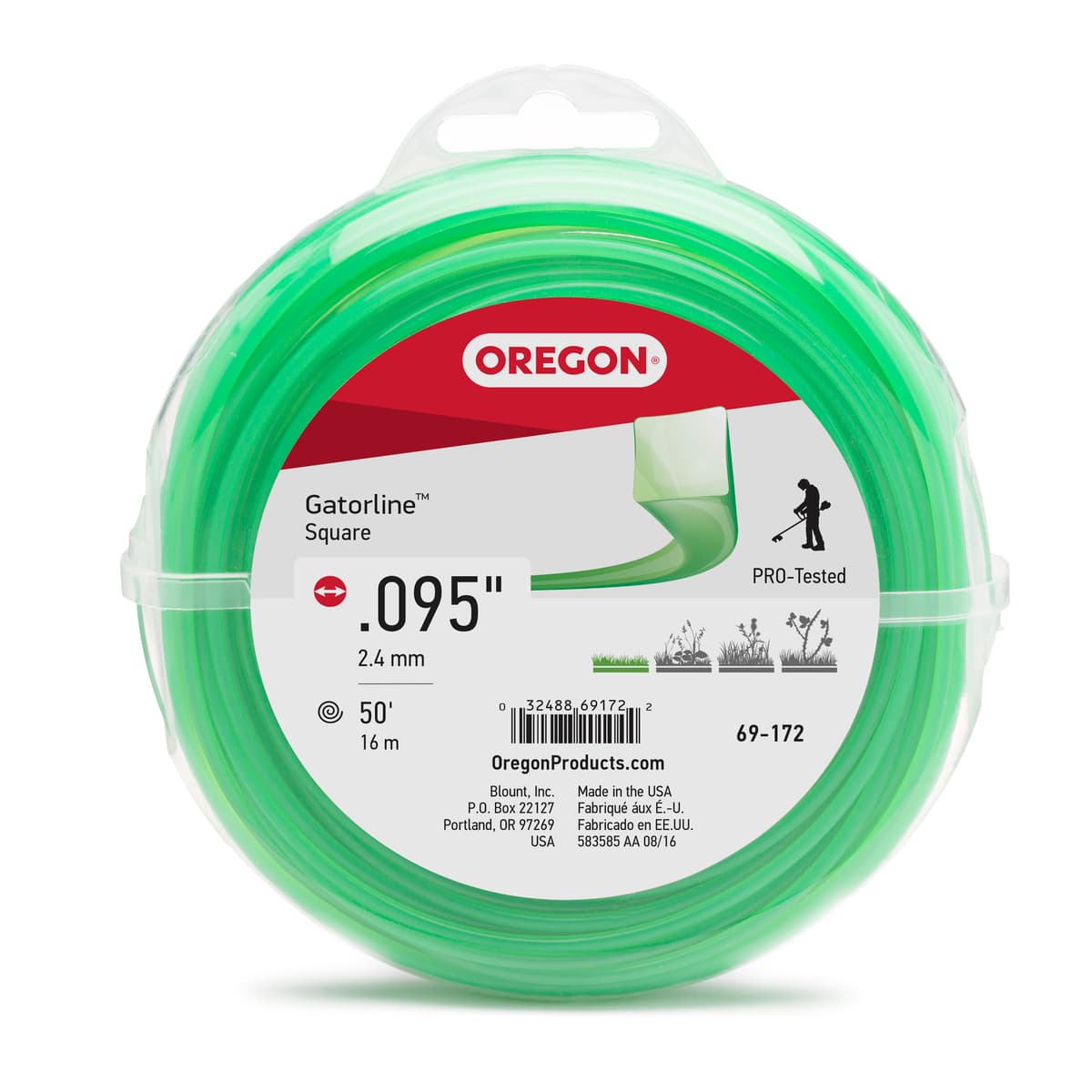 69-172 GATORLINE,SQUARE .095 50FT DON