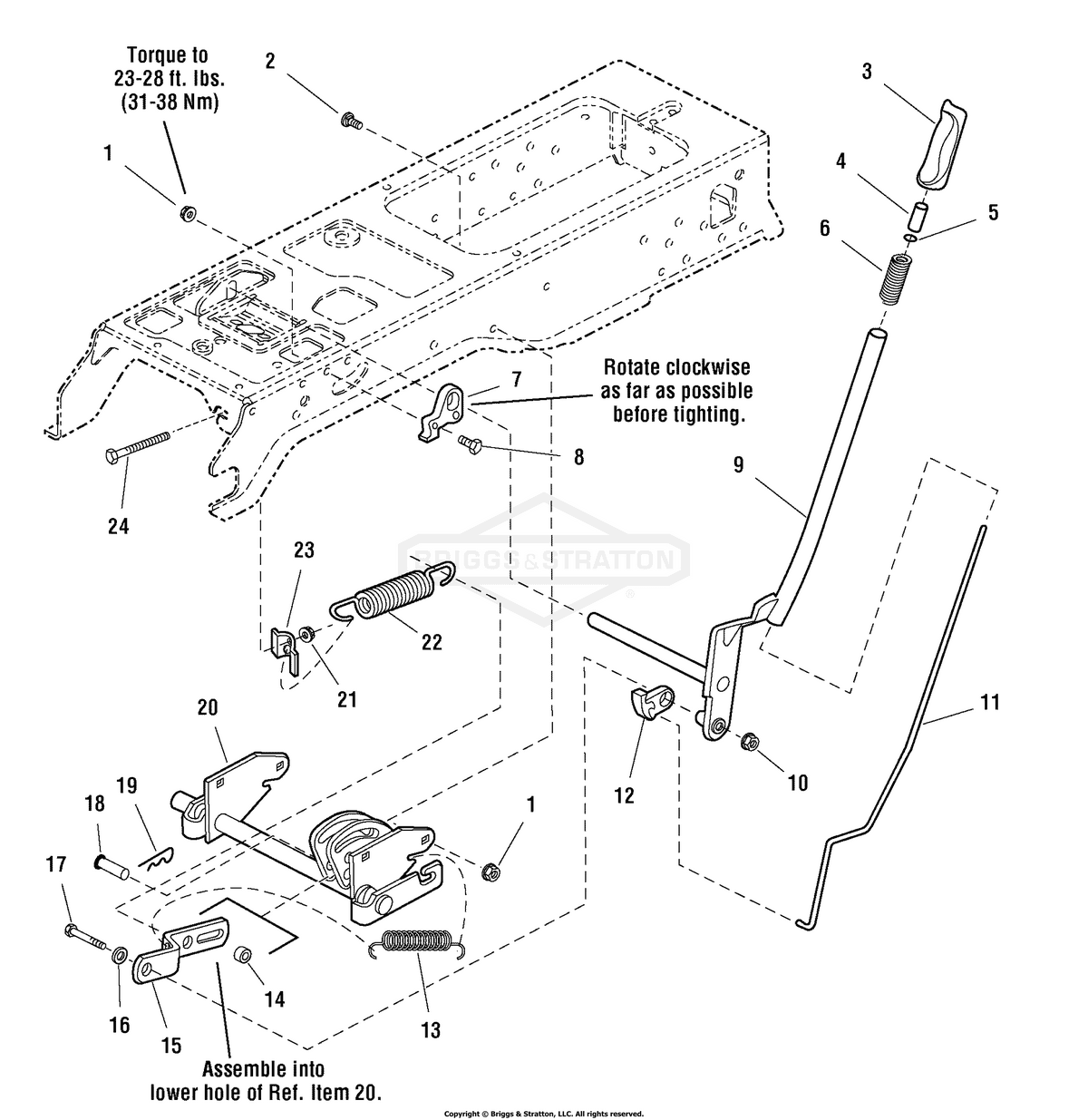 Ferris Spring Compression diagram, part 1675232SM