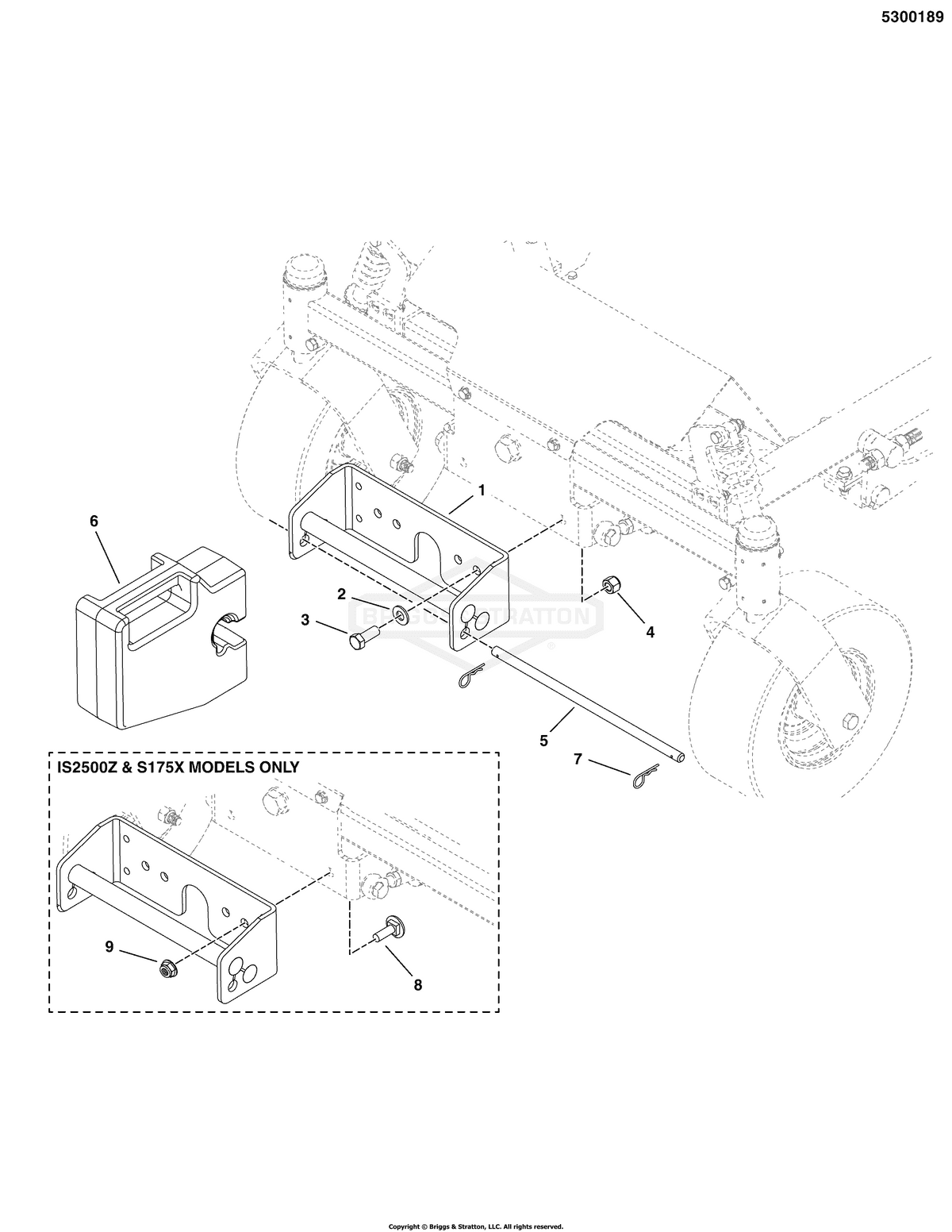 Ferris Weight Quick Attach diagram, part 1692939SM