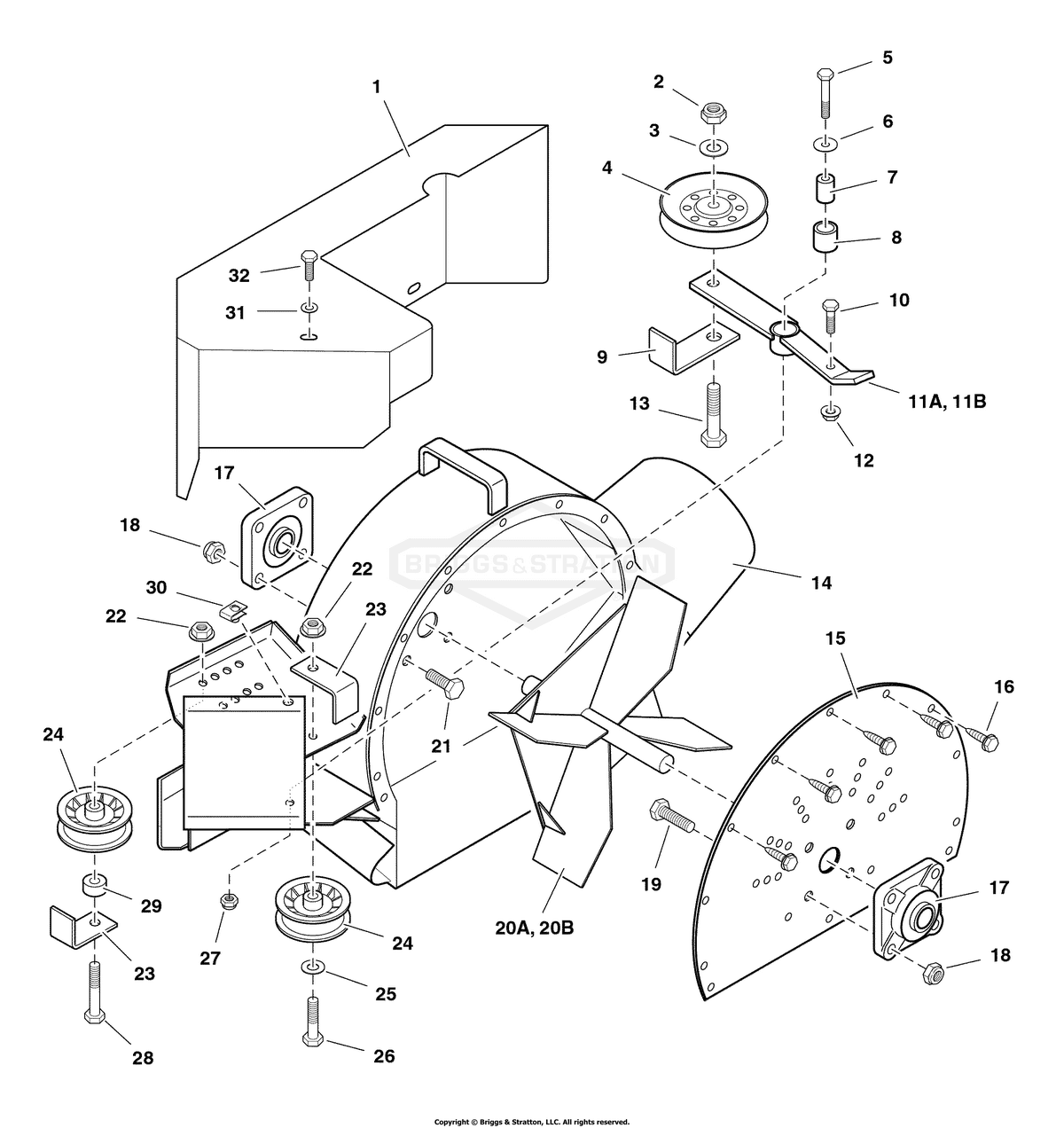 Ferris Pulley Idler diagram, part 1721133SM
