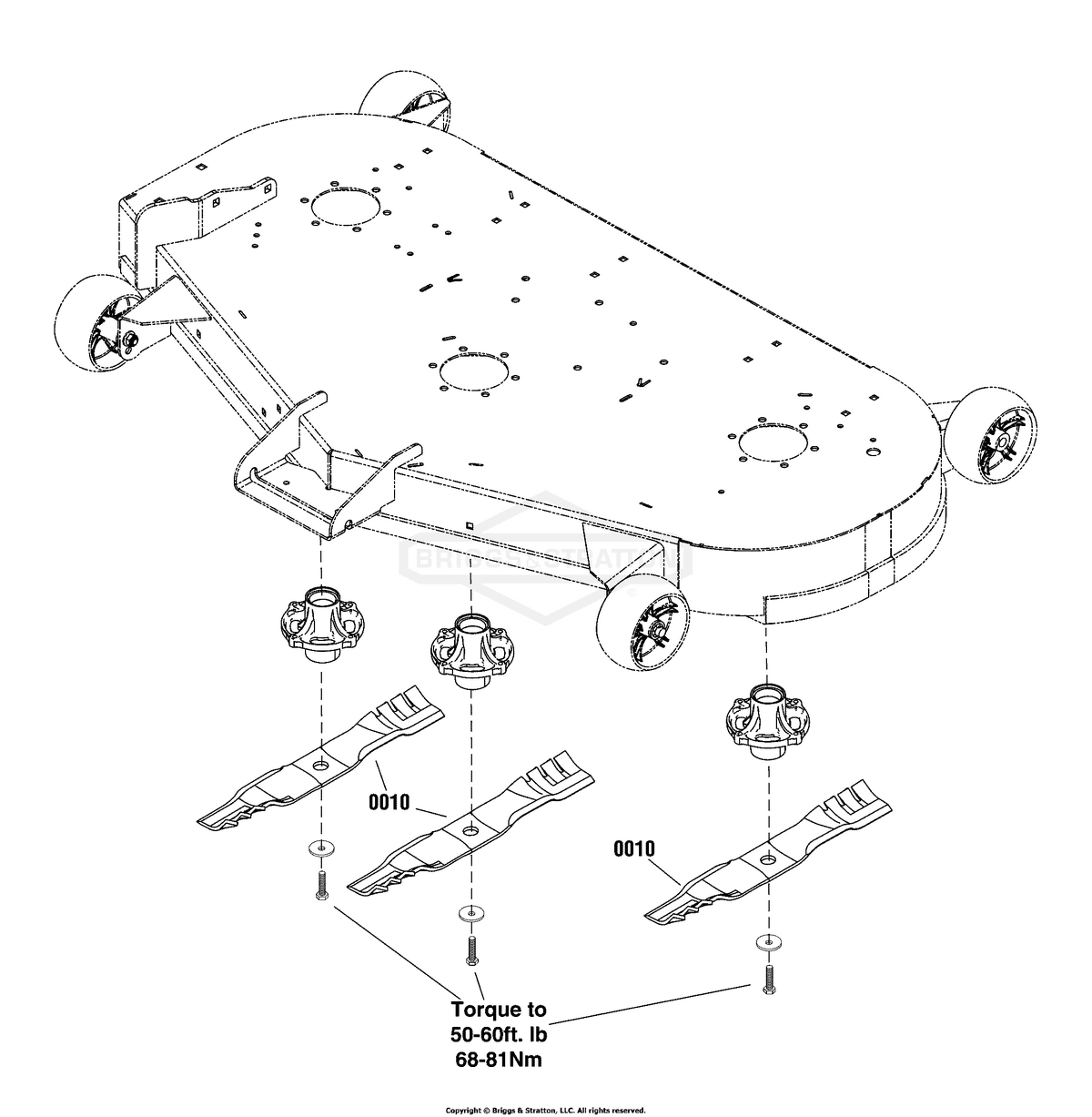 Ferris Blade-Mulching diagram, part 1760647YP