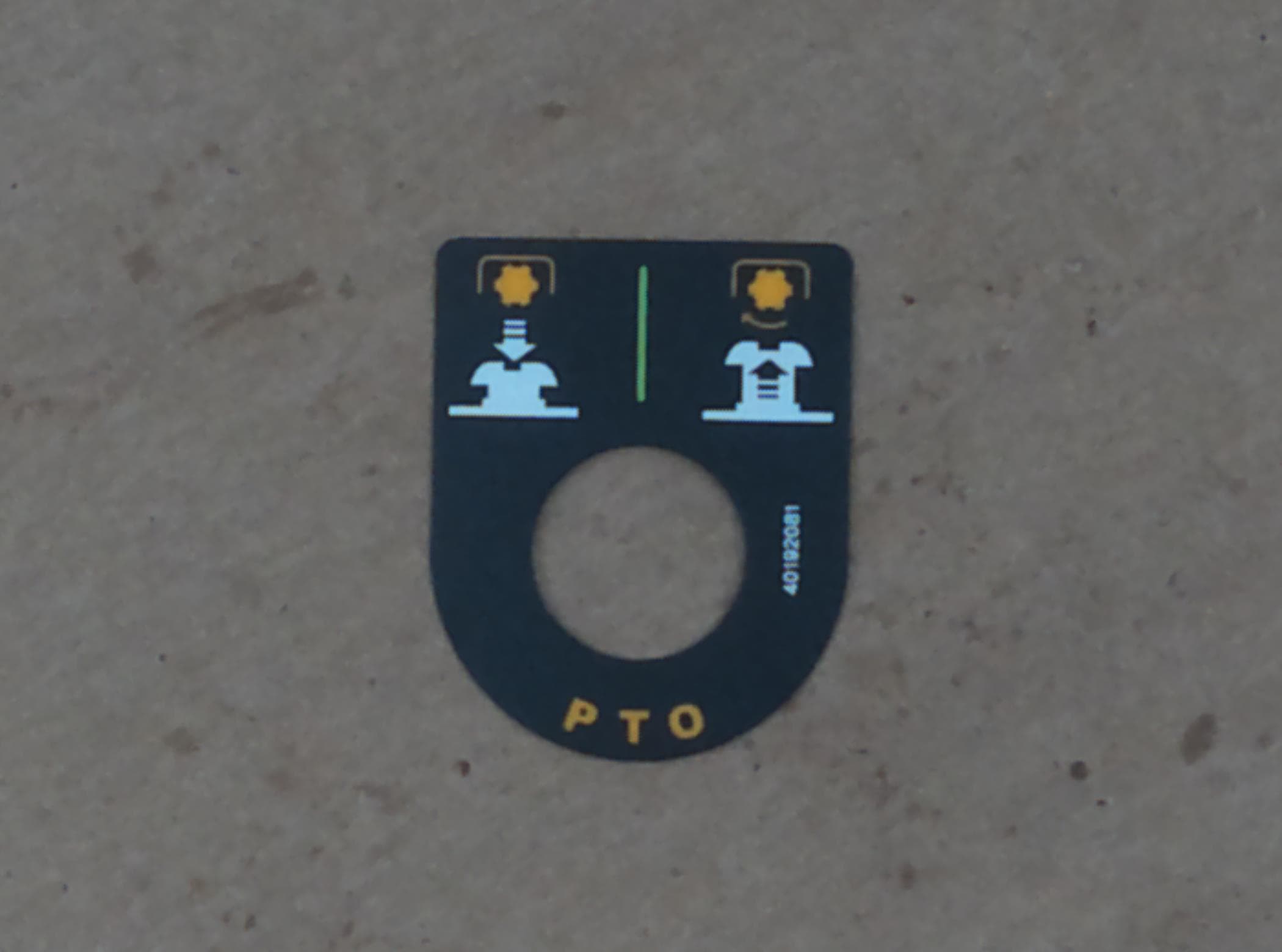 Decal PTO On/Off Switch TRG980