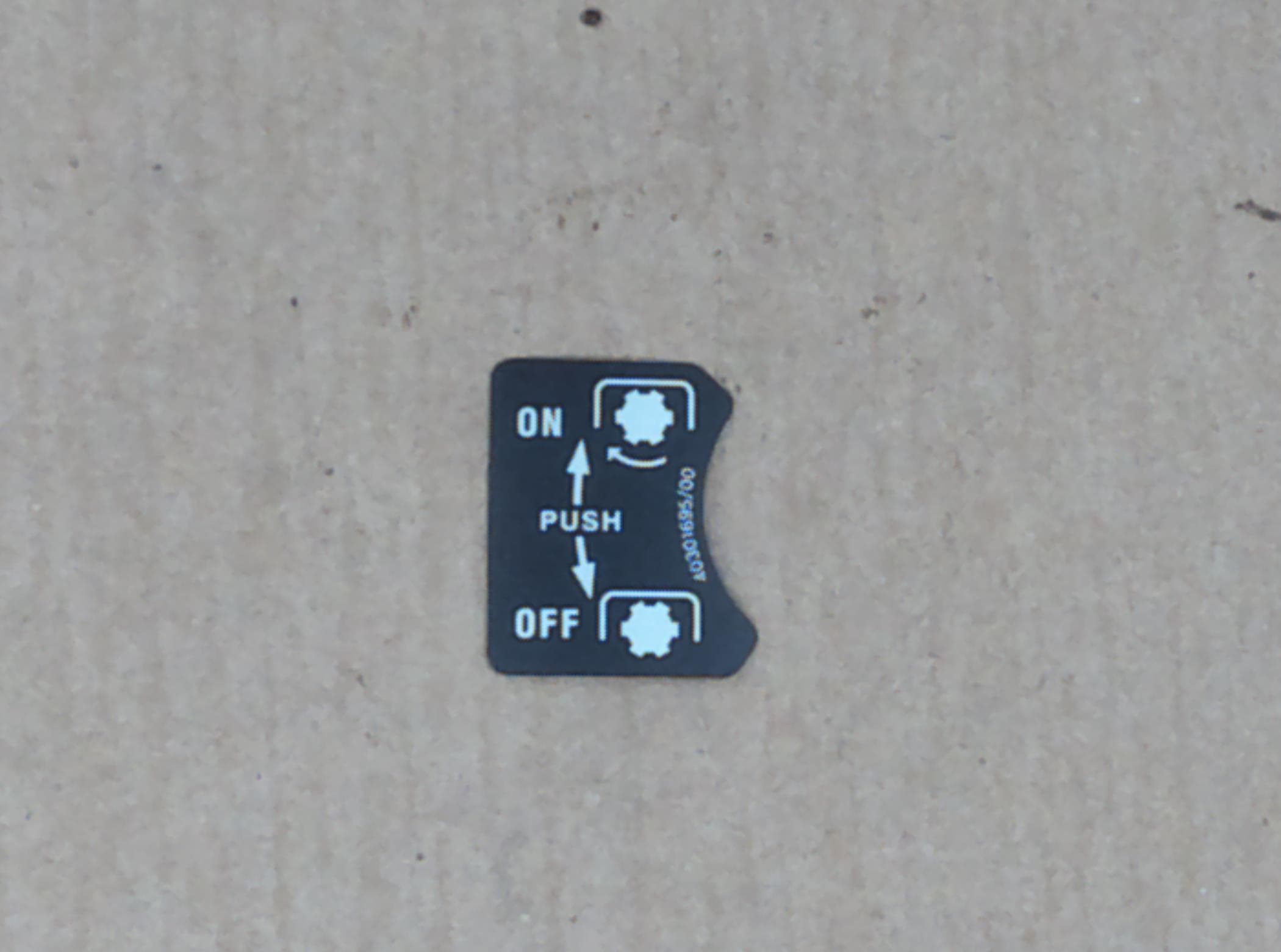 Decal PTO On/Off J TRG980