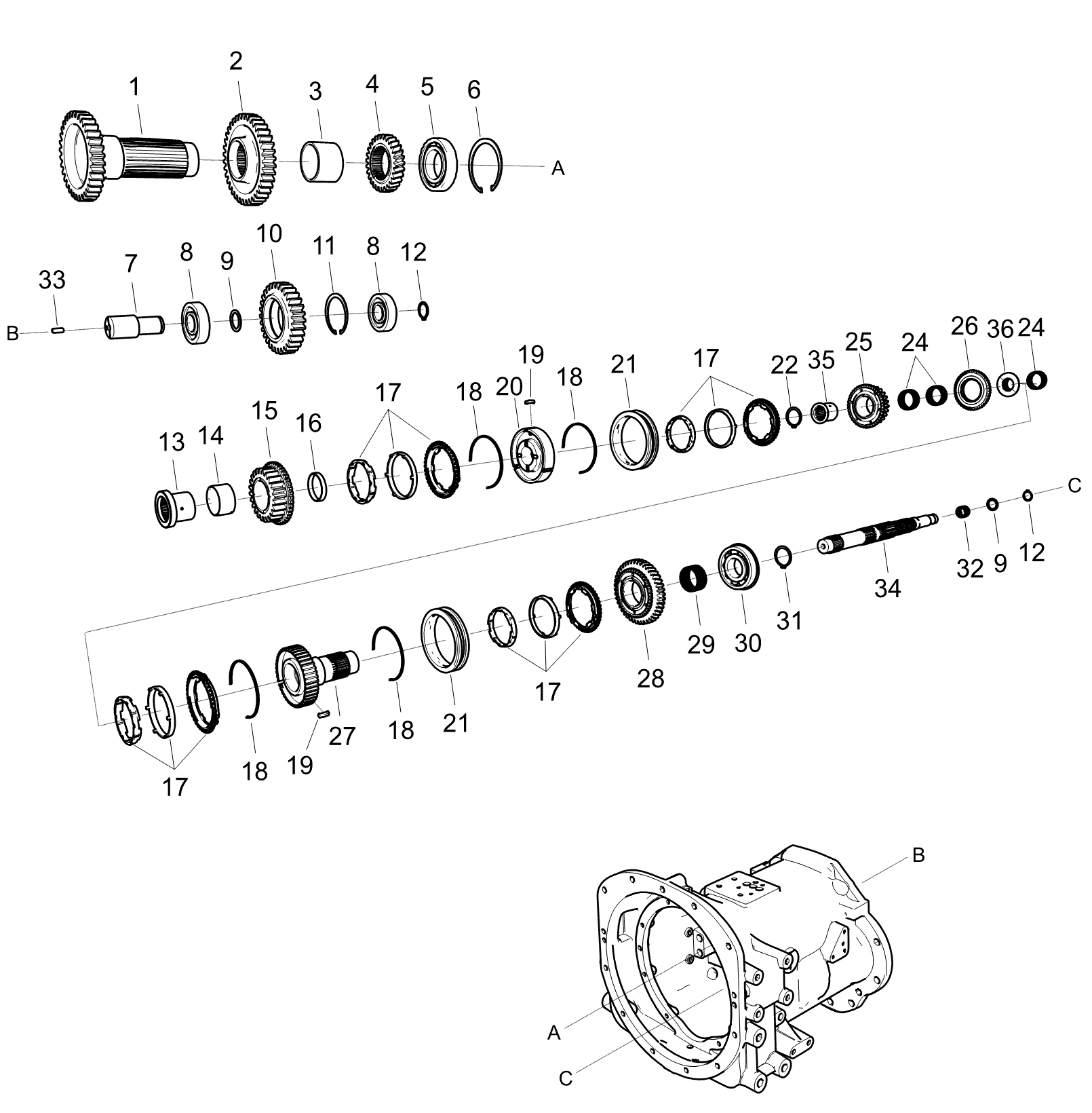 Gear M1/4 Drvn(43r) Pst Trg281