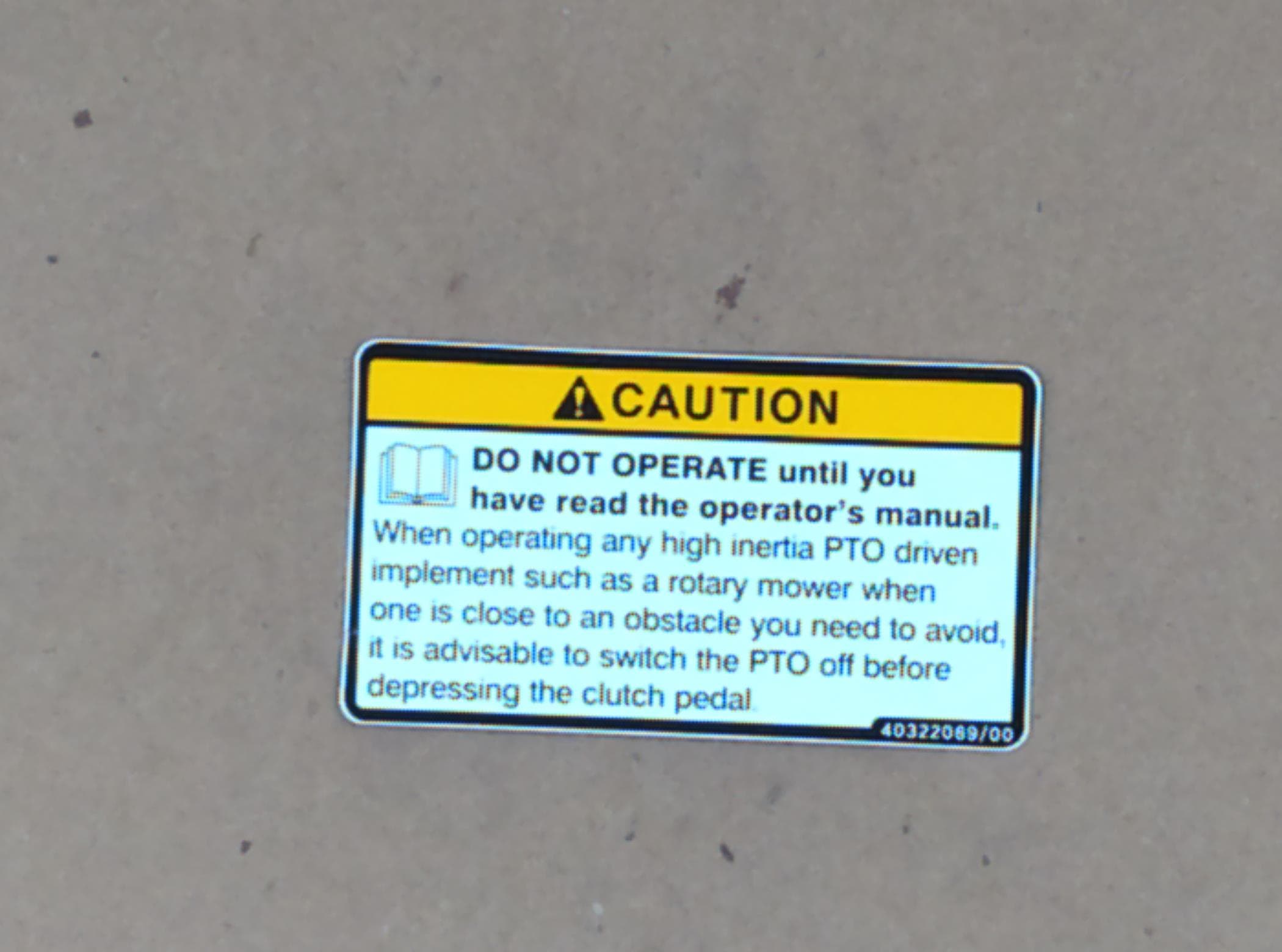 Decal PTO Caution
