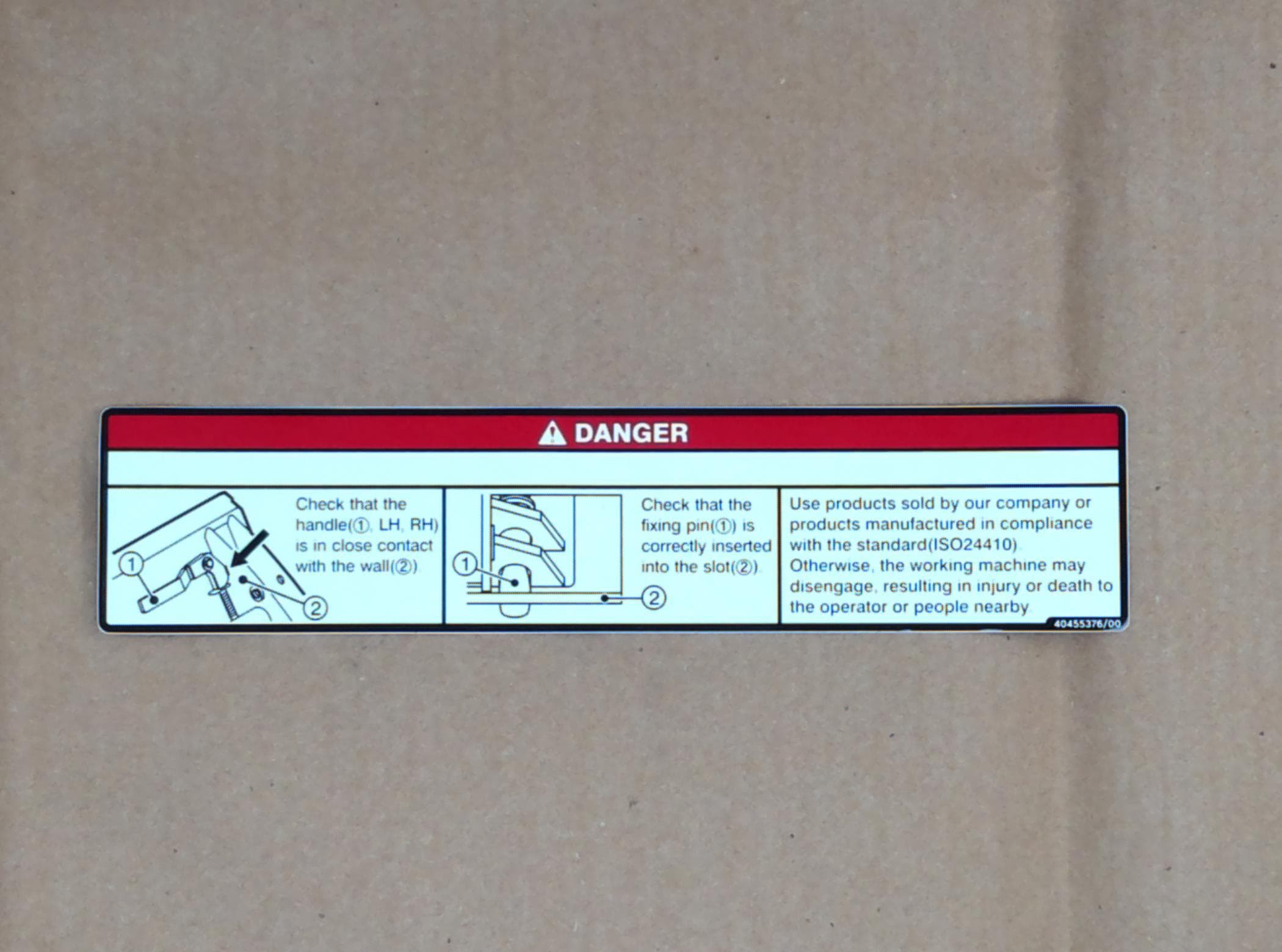 Decal Attach Lever Danger