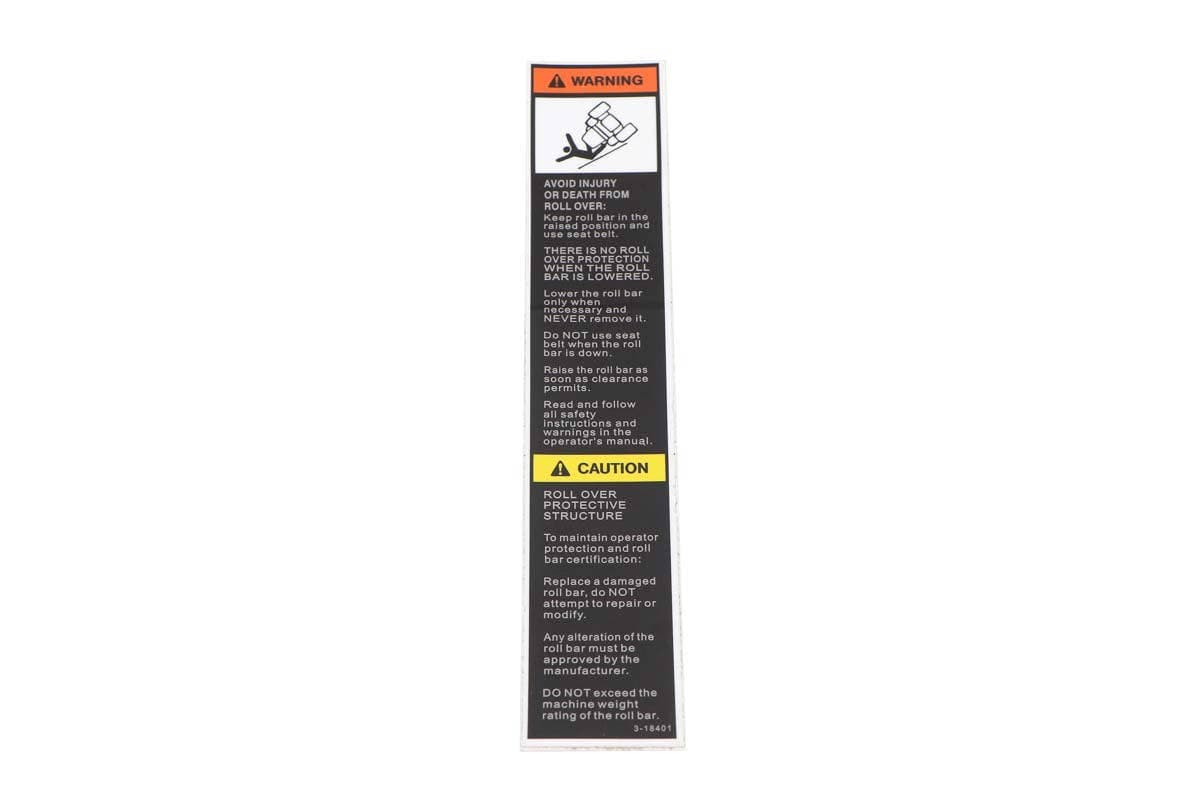 Label-Warning Folding ROPS