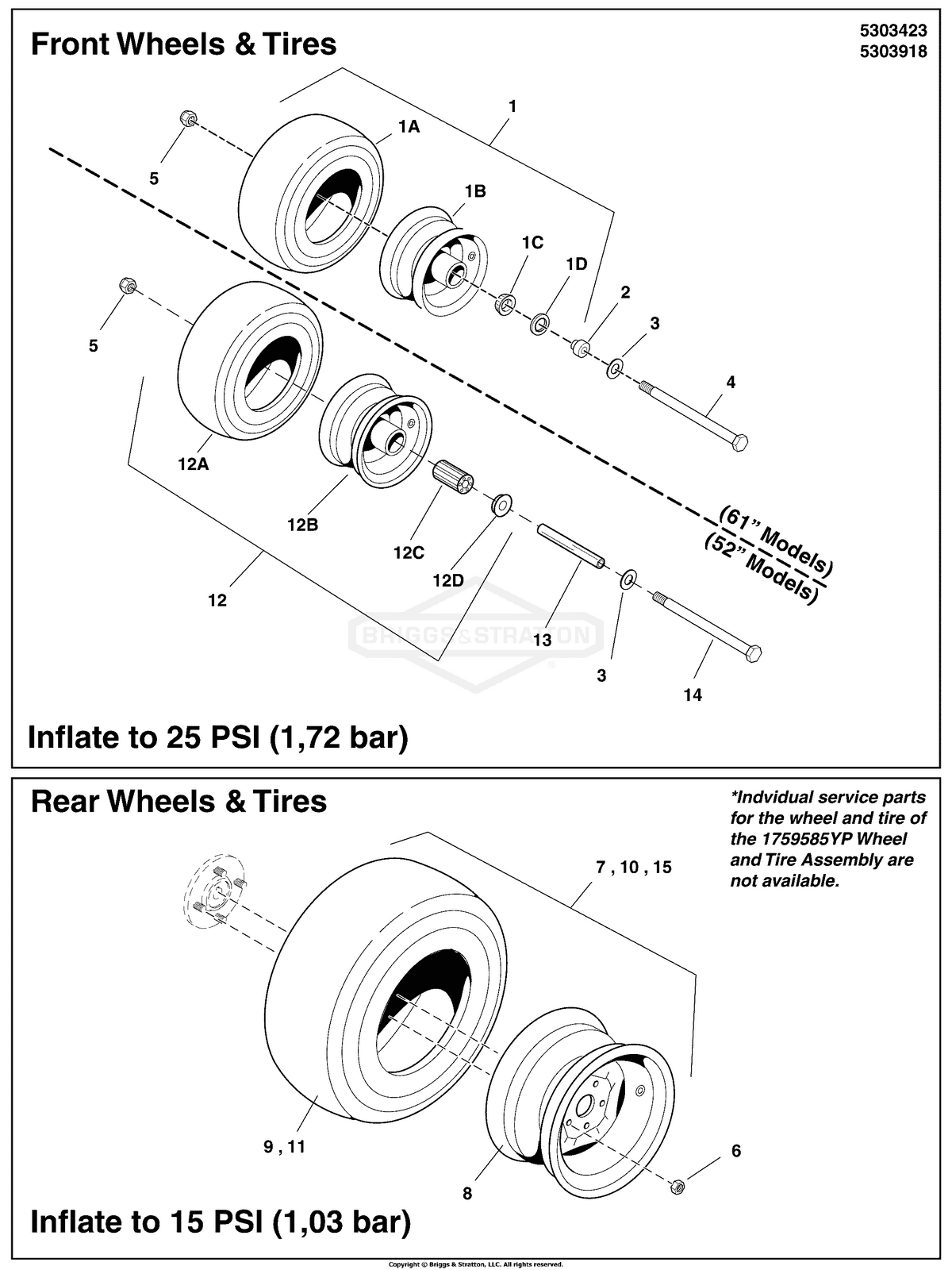 Ferris Tire Assembly, 20X10.00-8 diagram, part 5104433YP
