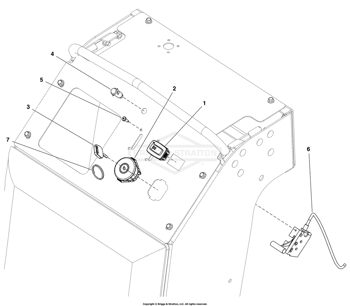 Ferris Ignition Switch diagram, part 5107021FS