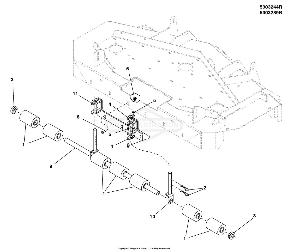Ferris Roller Mount 52 & 61 diagram, part 5410502AYP