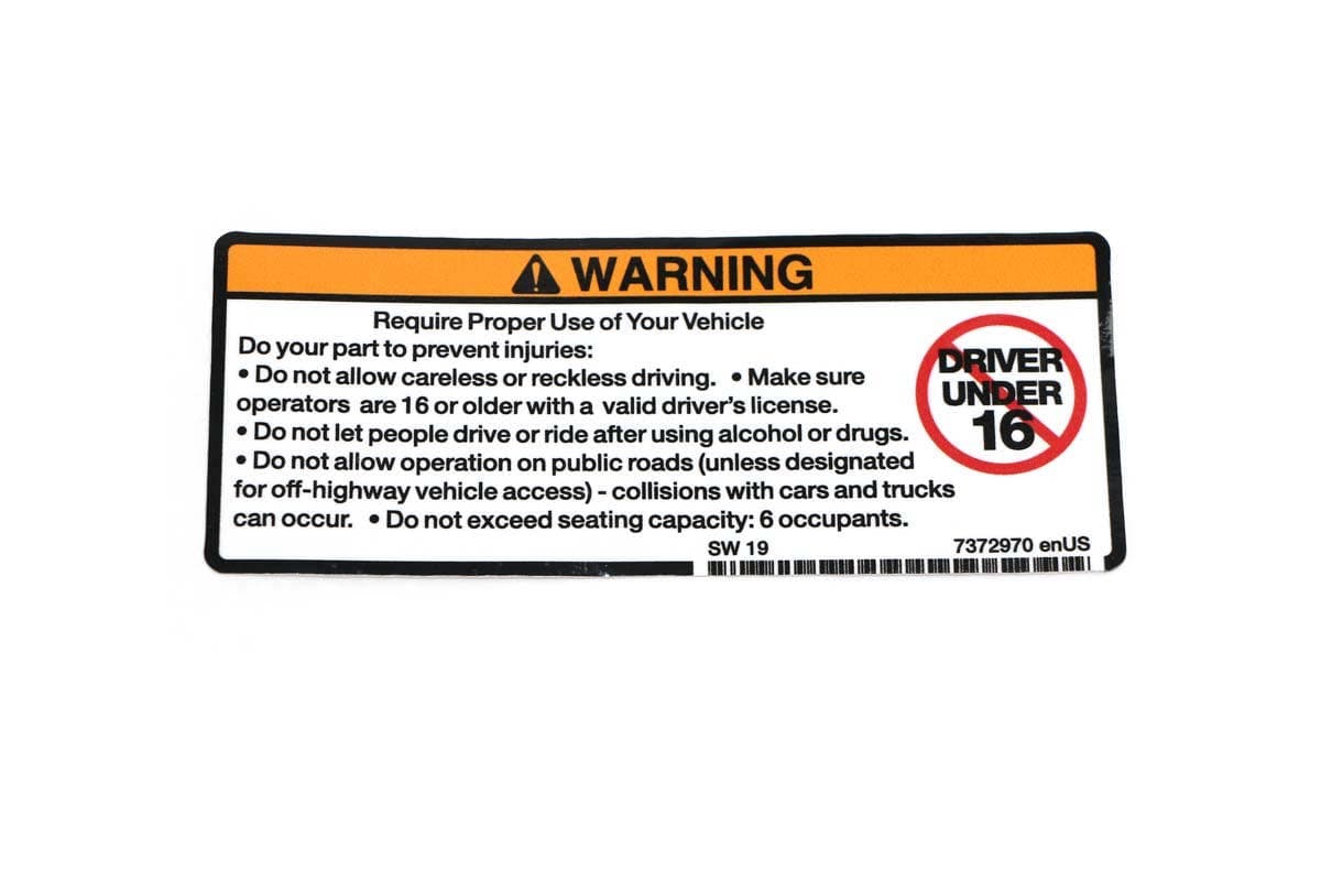 Decal Warning