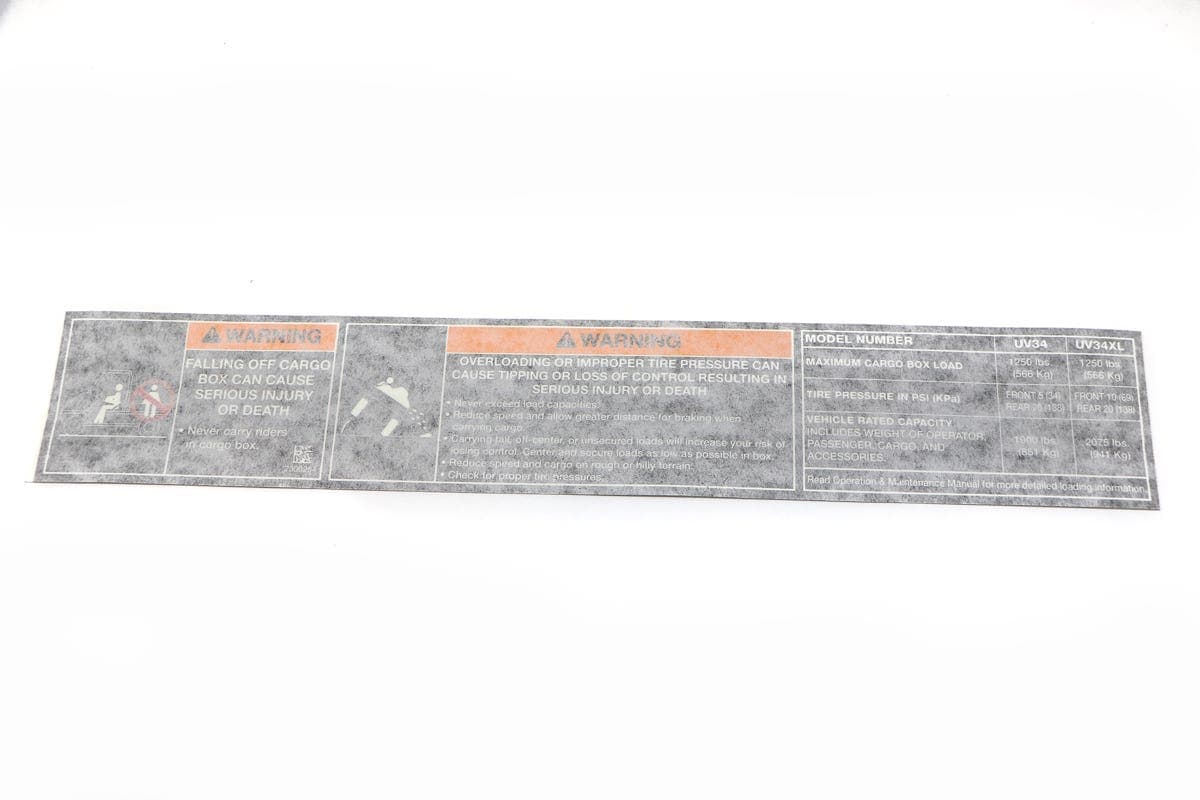 Decal Warning