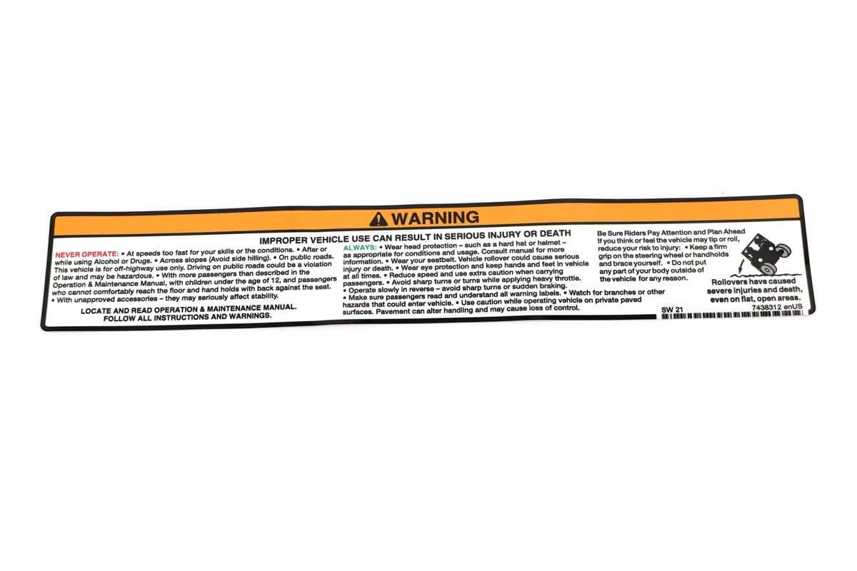 Decal Warning