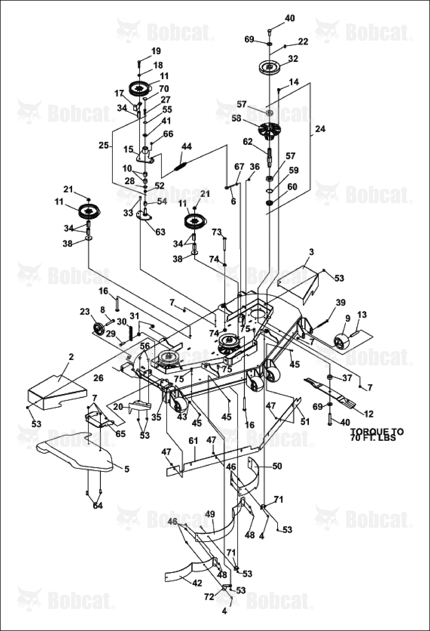 Extension-61IN Cutter Deck, Right Hand