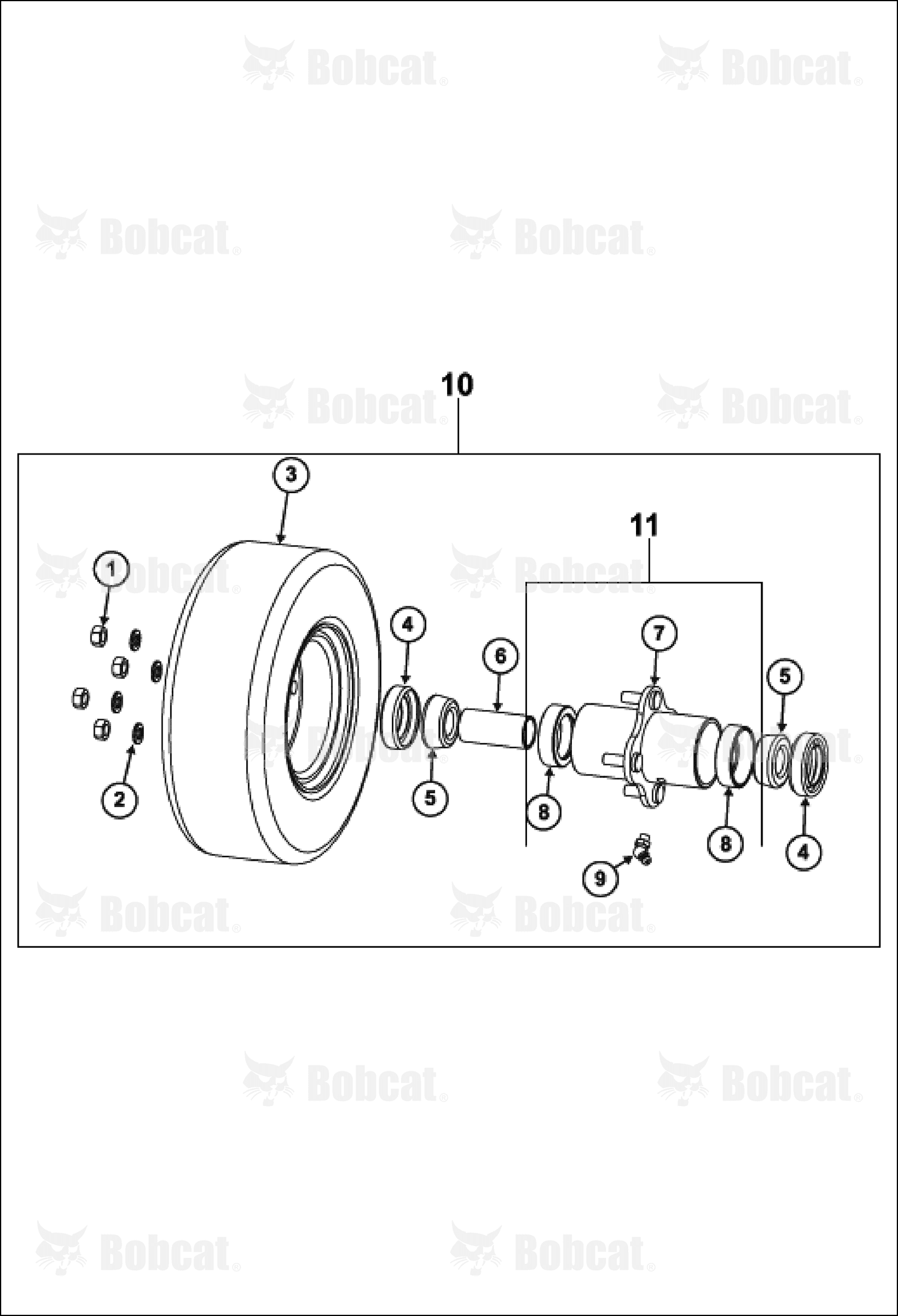 S-Assm,Hub 9/11"DEMOUNTABLE