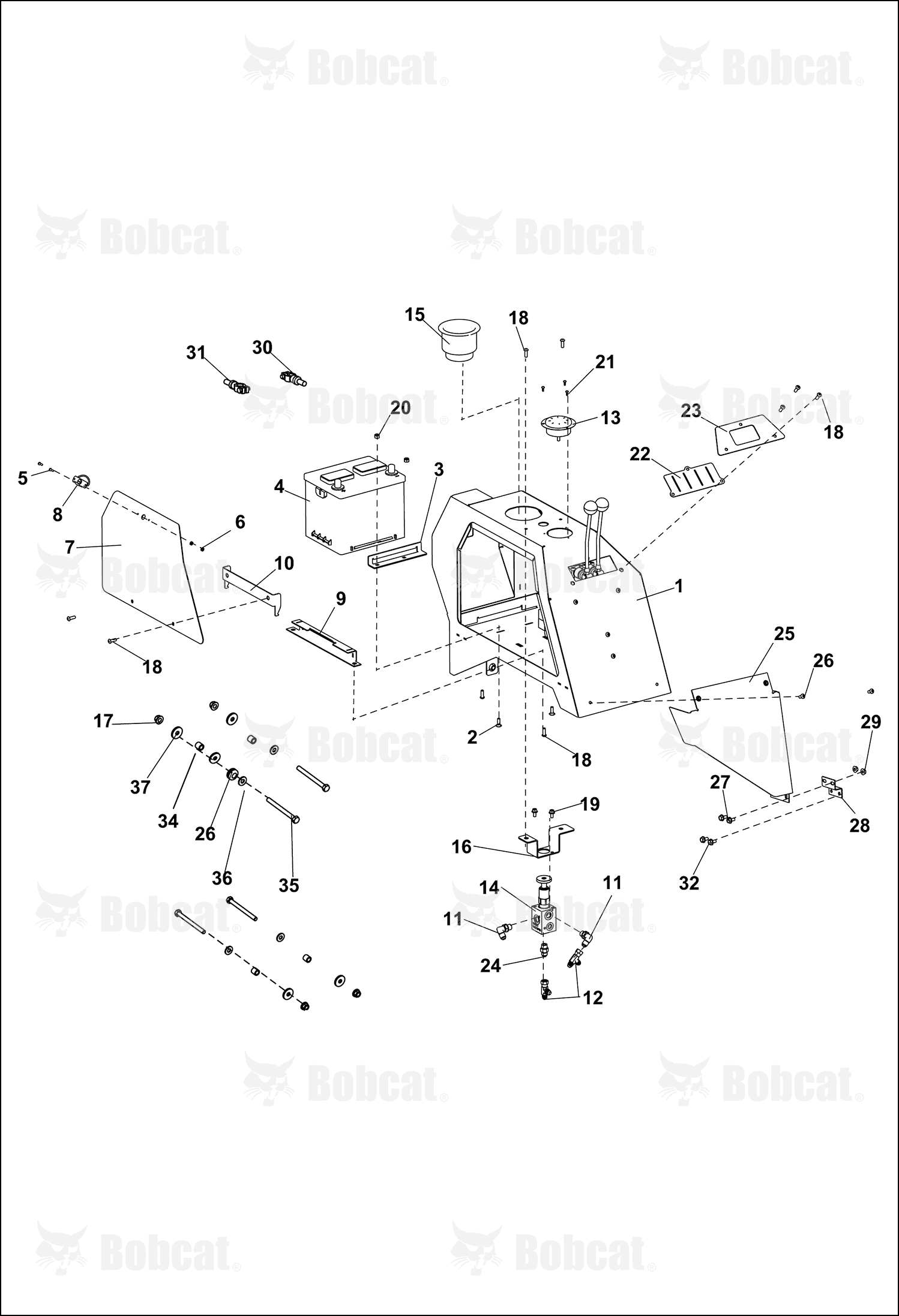 Bracket-Front Battery Hold Down